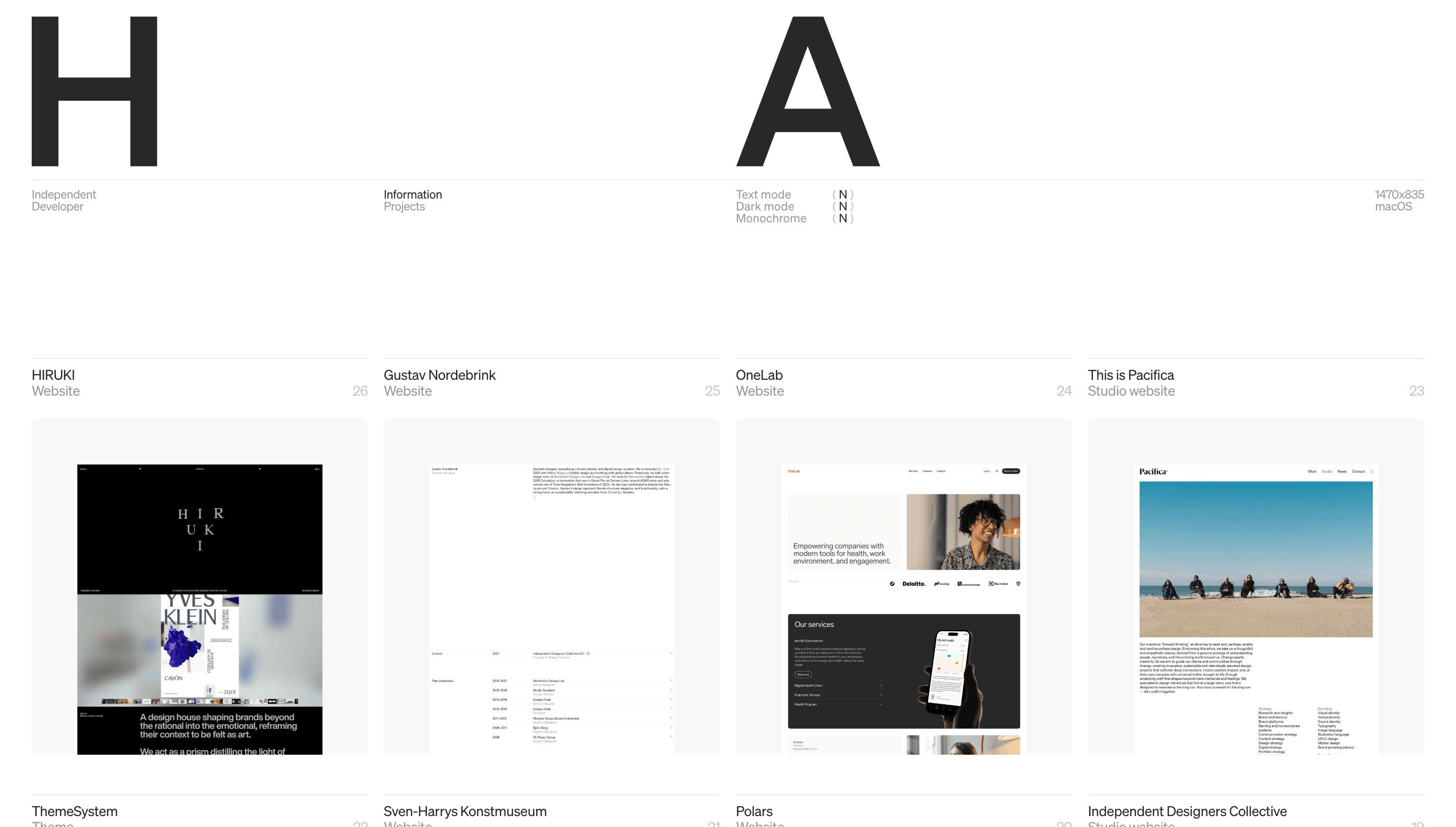 Harry Atkins — Personal, Portfolio website design