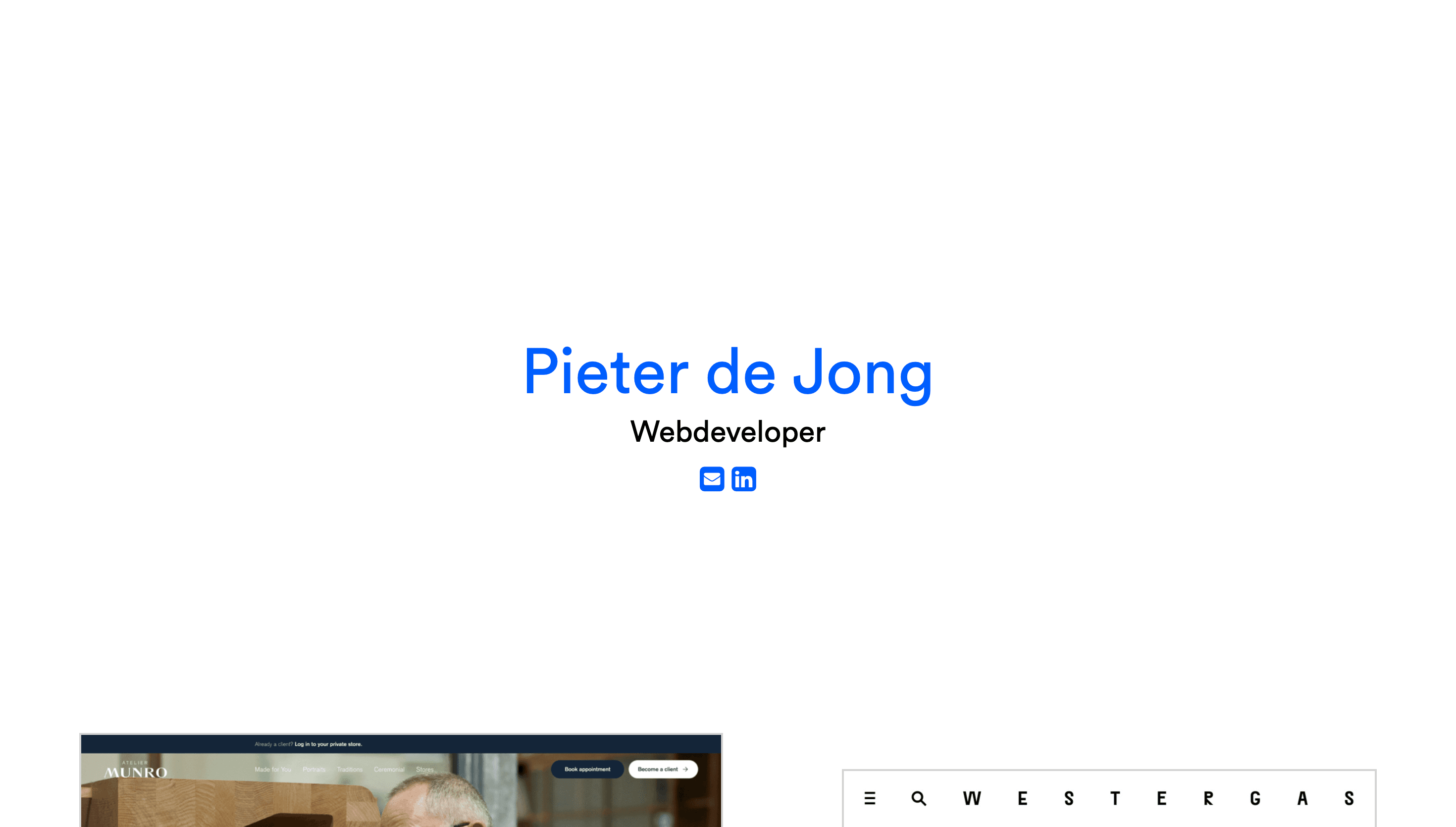 Pieter de Jong — Developer, Portfolio website design