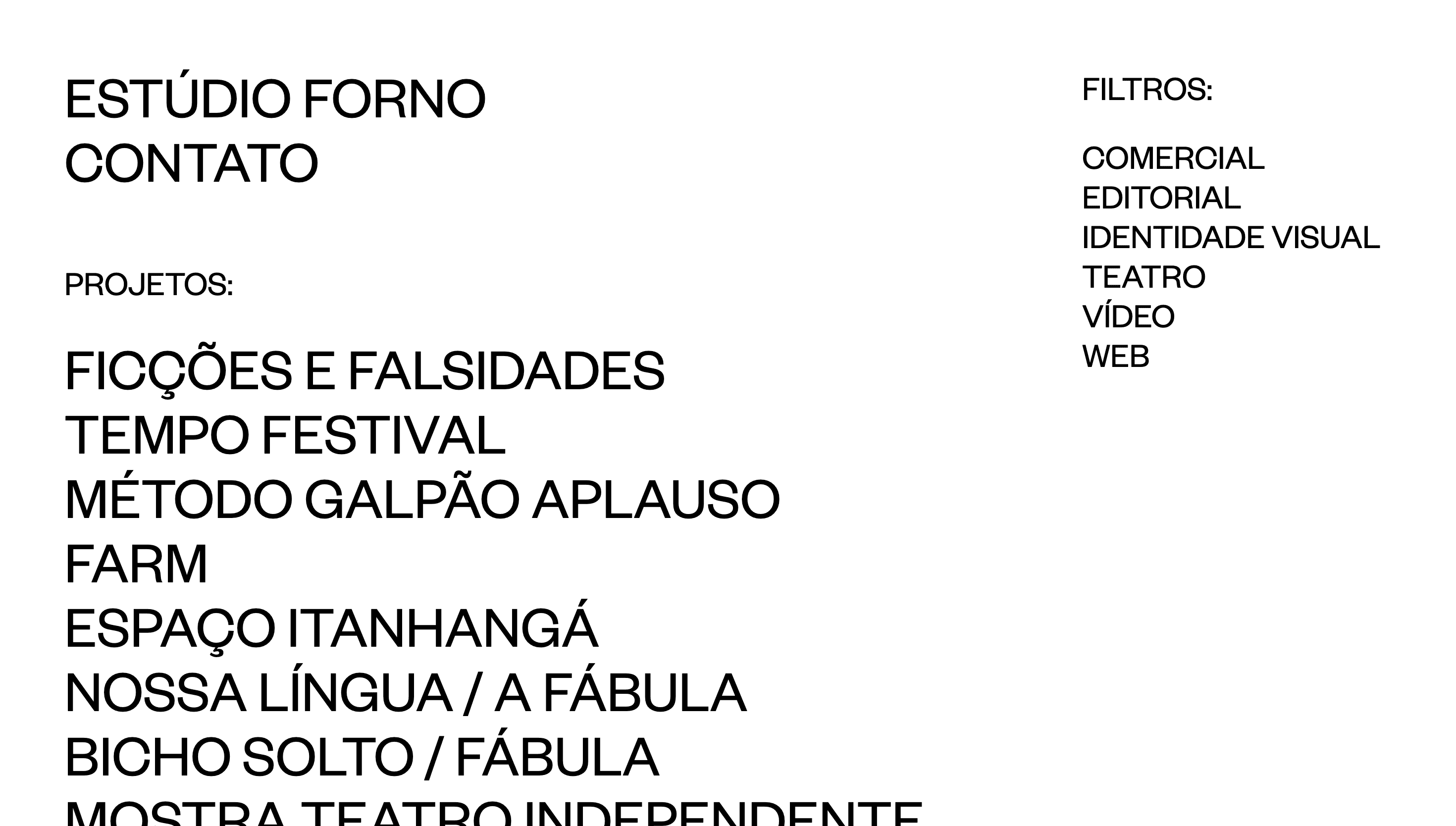 No Forno — Agency, Studio website design