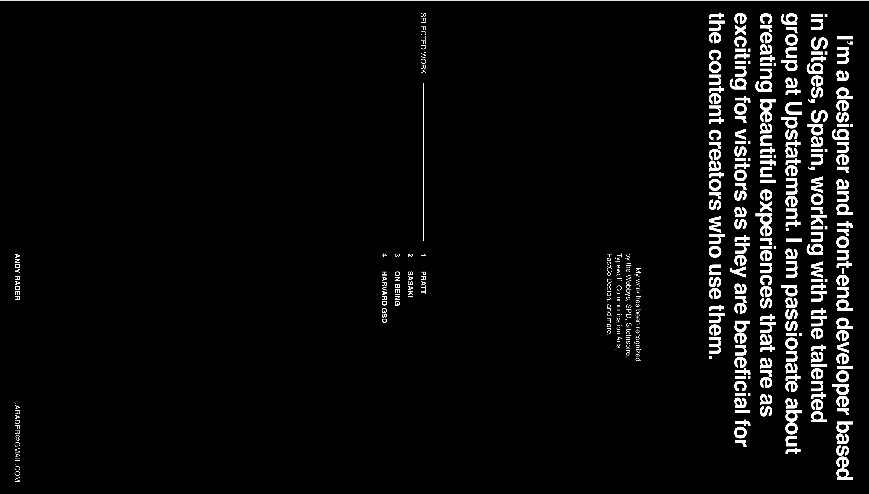 Andy Rader — Designer, Developer website design