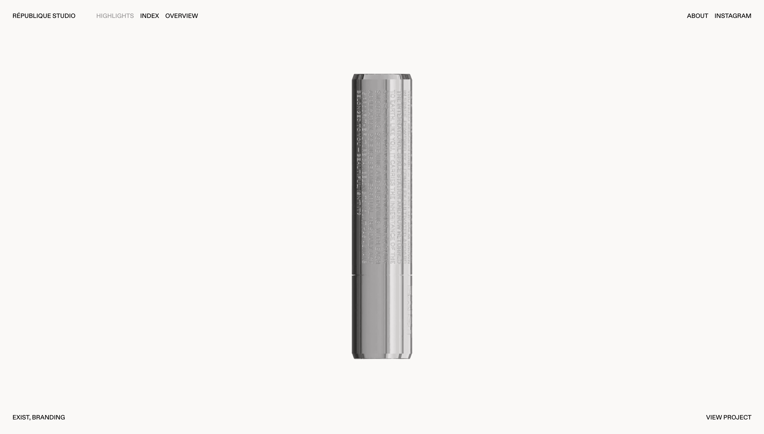 République Studio — Agency, Studio website design