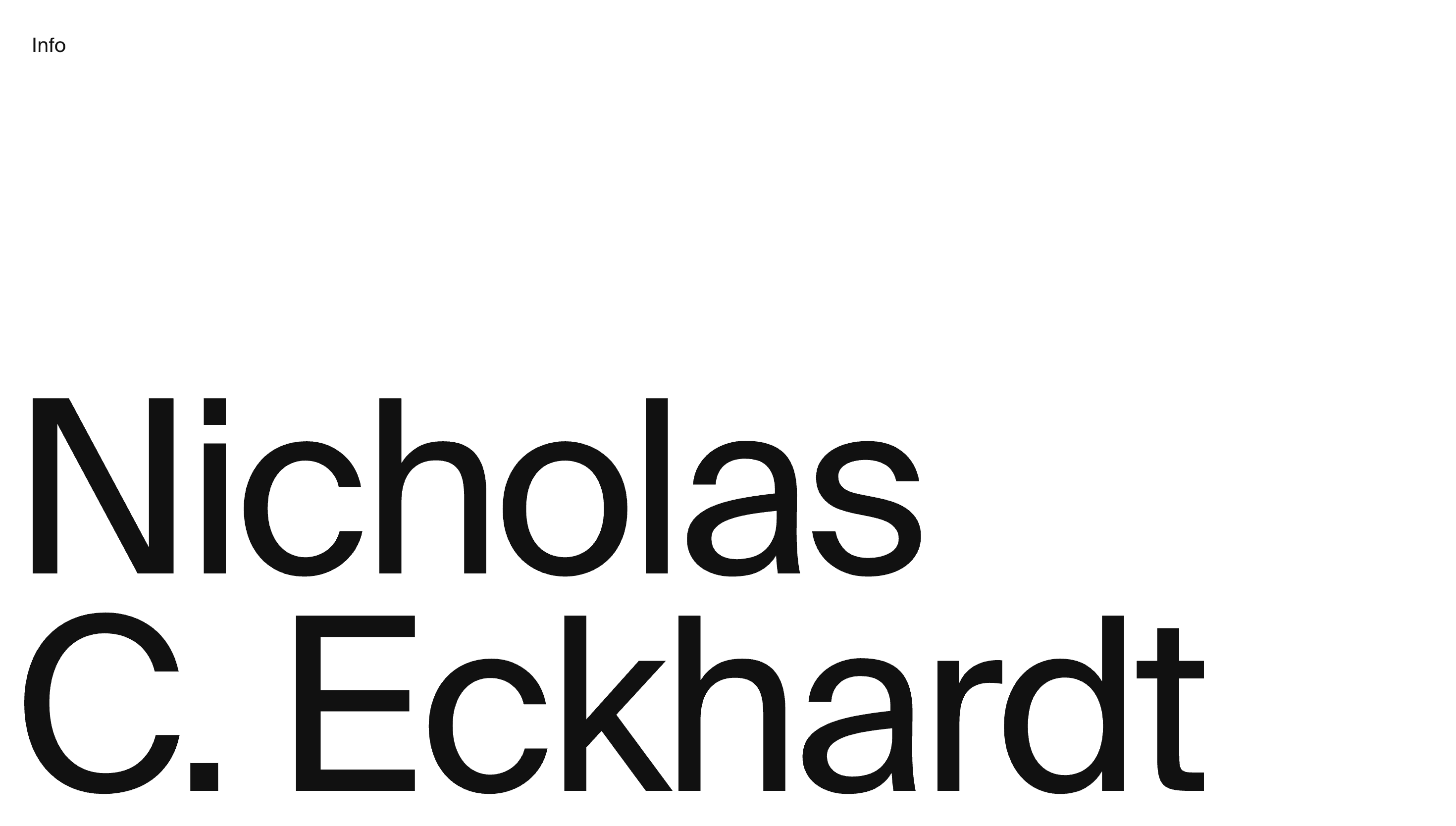 Nicholas Eckhardt — Personal, Portfolio website design