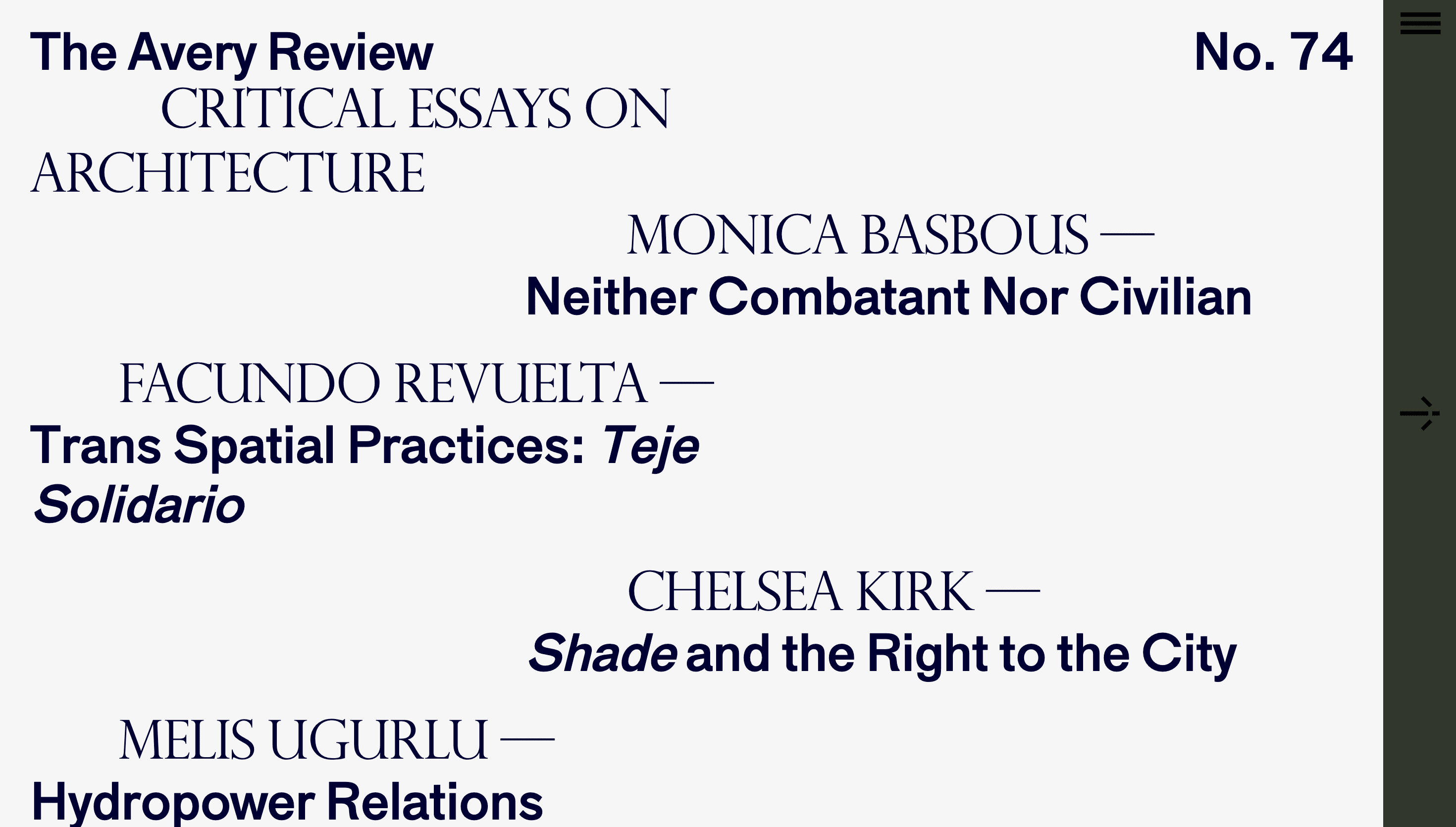 The Avery Review — Culture, Education website design