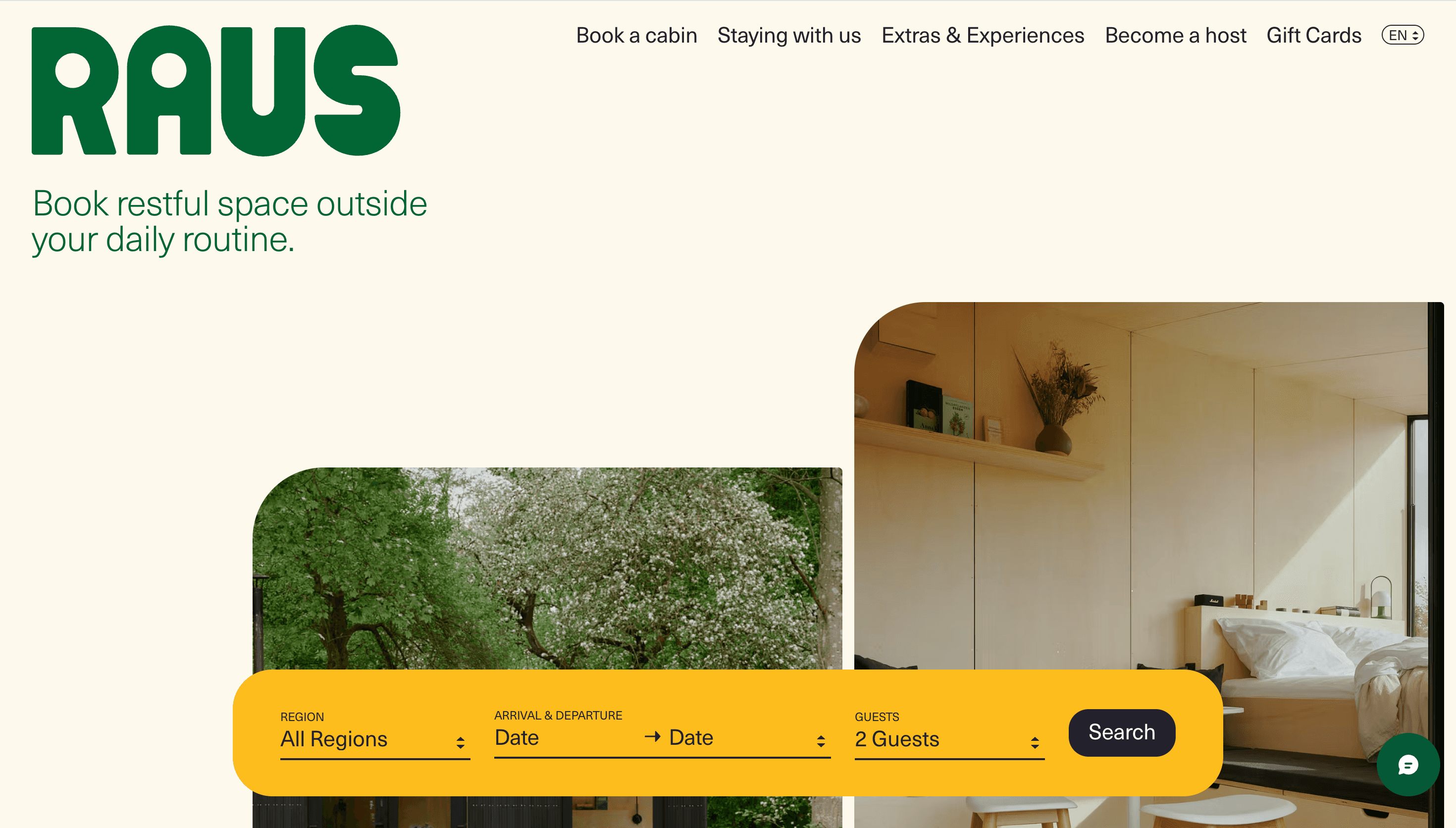 Raus — Travel, Sustainability website design