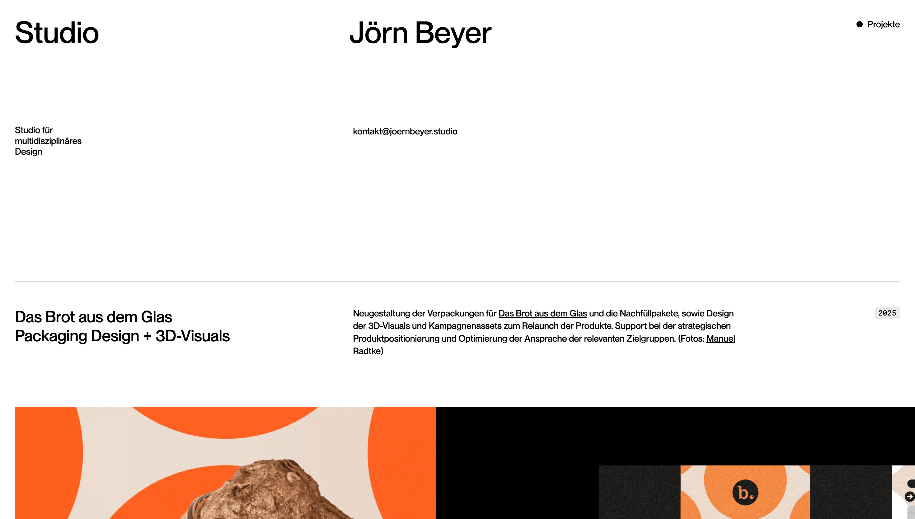 Studio Jörn Beyer — Studio, Corporate website design