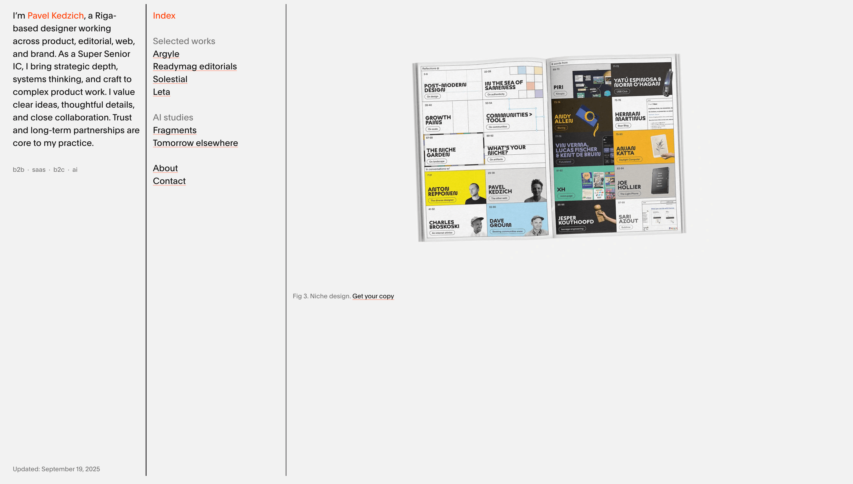 Pavel Kedzich — Designer, Portfolio website design
