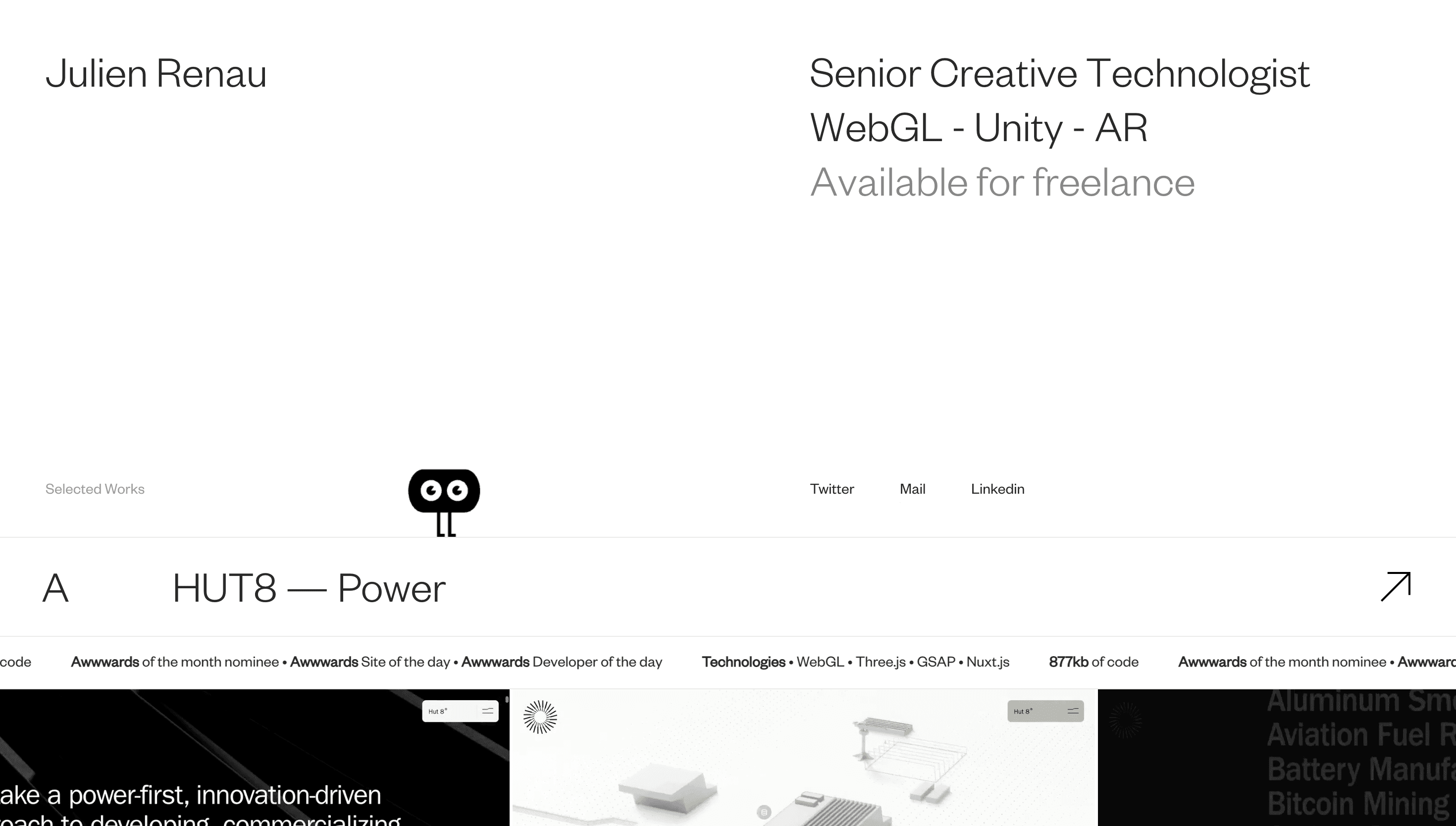 Julien Renau — Developer, Portfolio website design