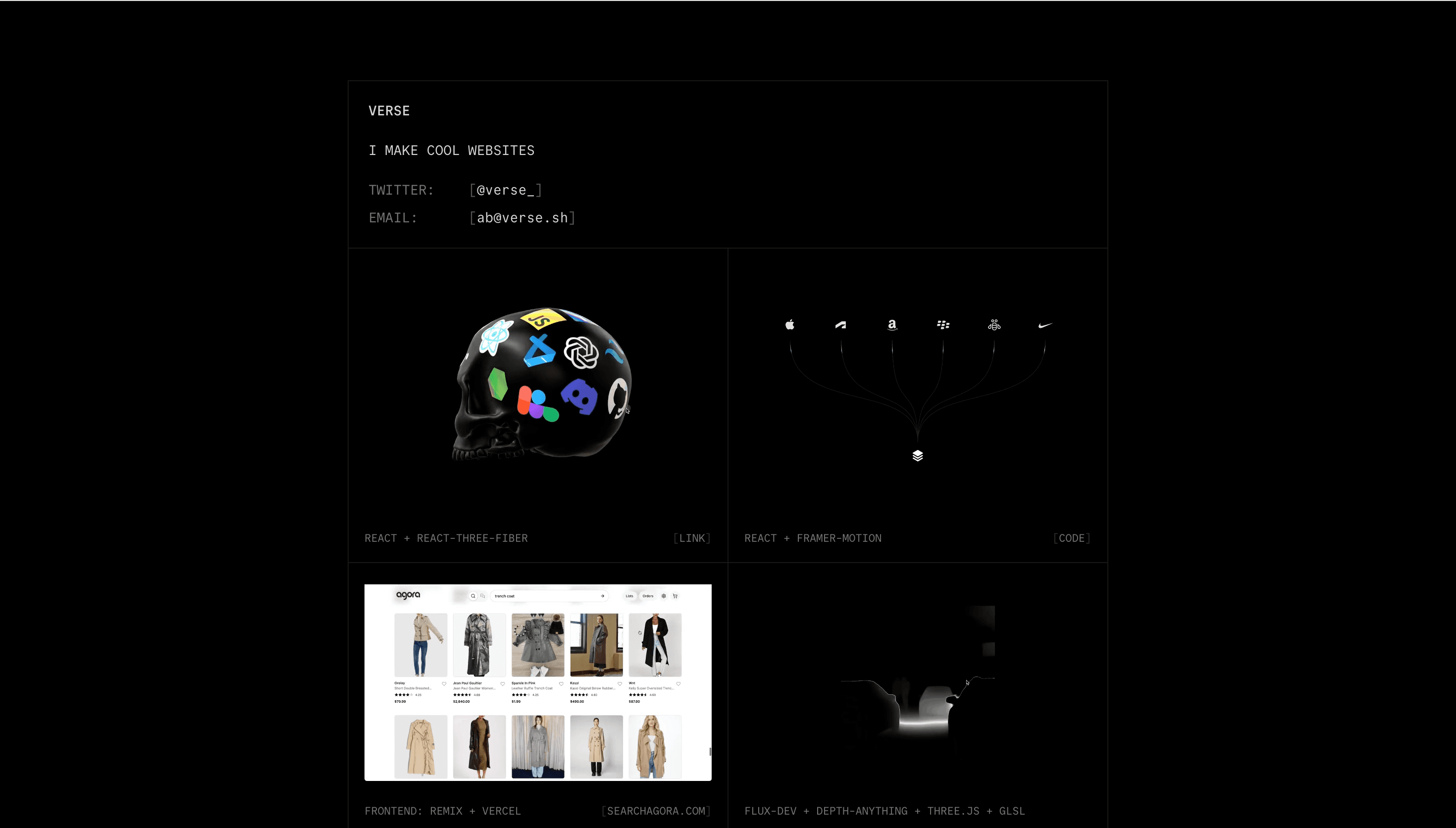 Verse — Dev, Developer website design