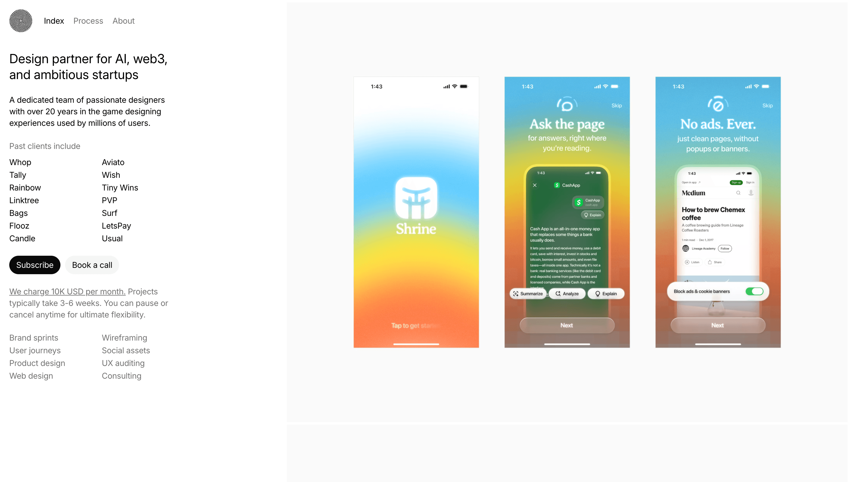 Endless — Startup, Agency website design