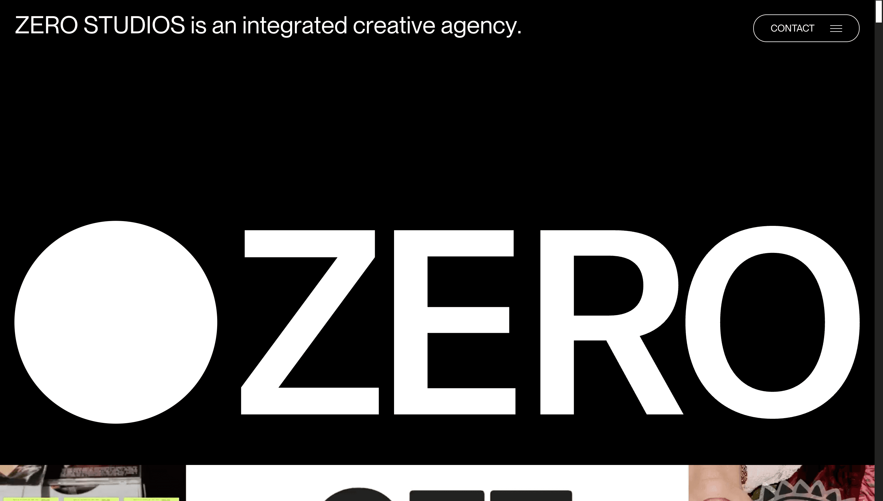 Zero Studios — Agency, Studio website design