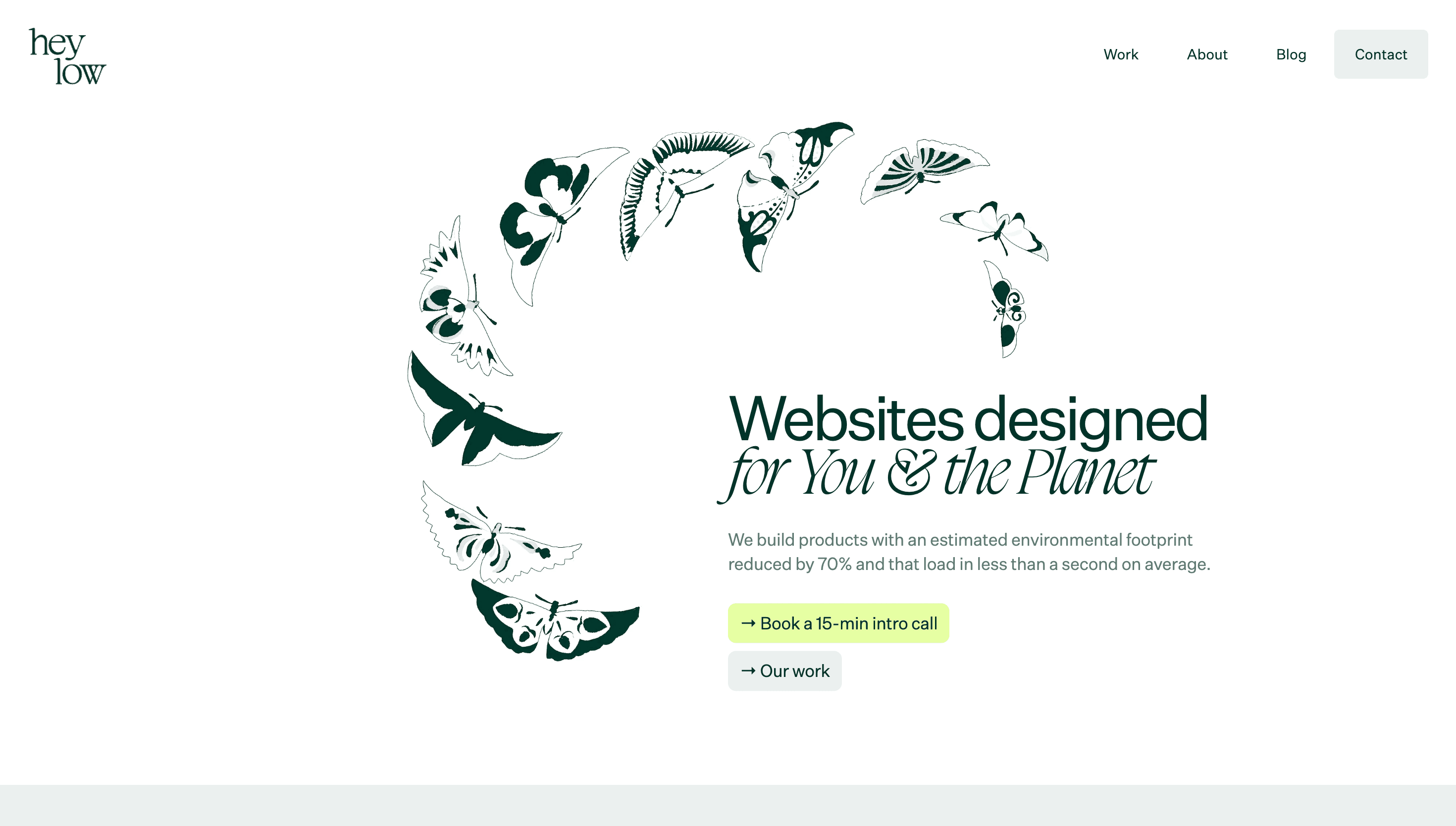 Hey Low — Agency, Sustainability website design