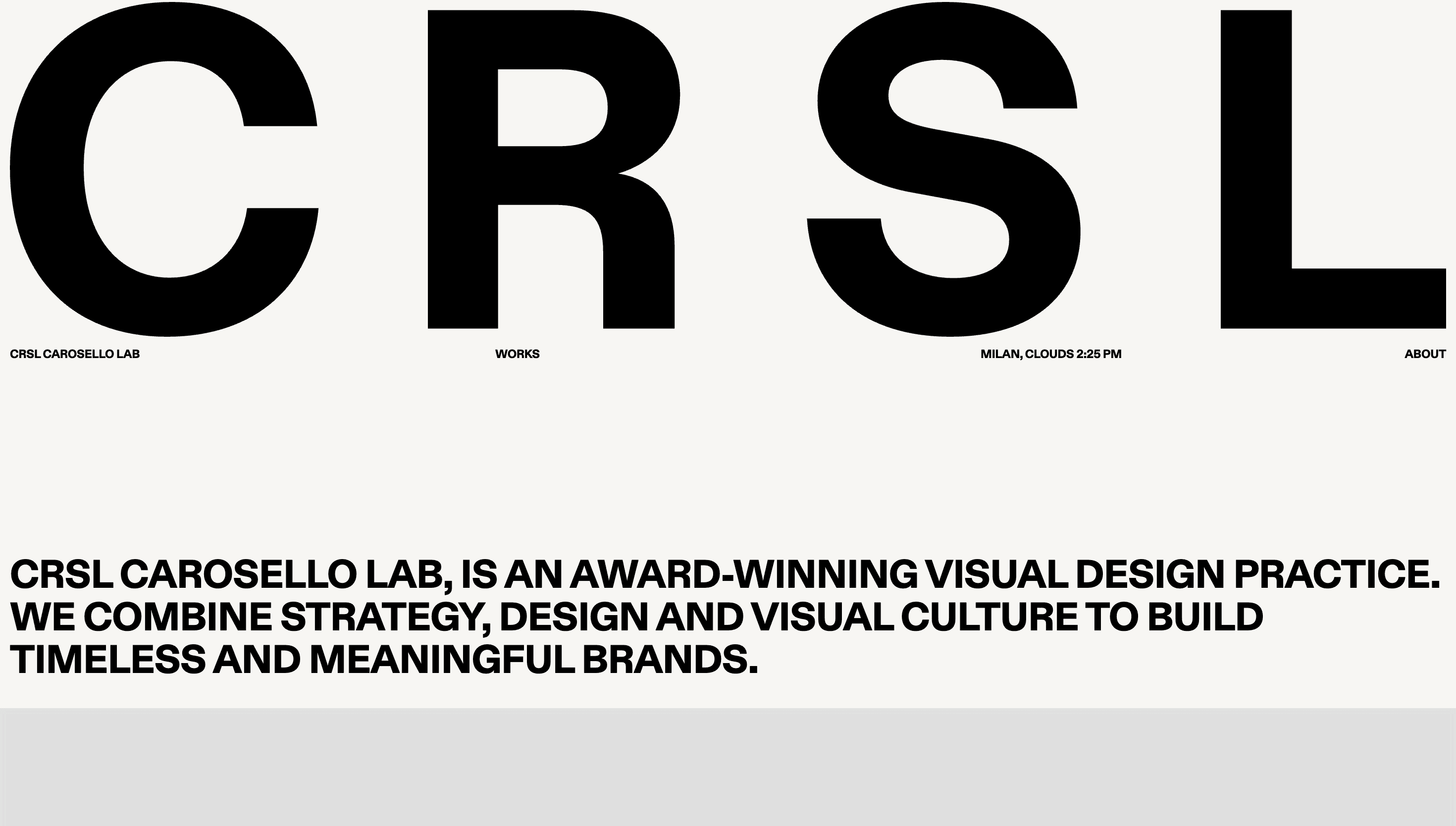 CRSL Carosello Lab — Agency, Studio website design