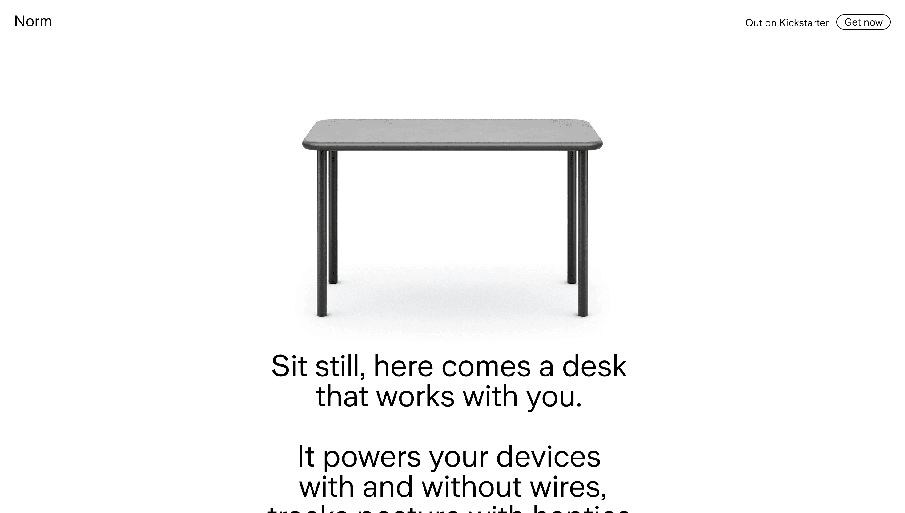 Desk that works with you — Productivity, Tech website design
