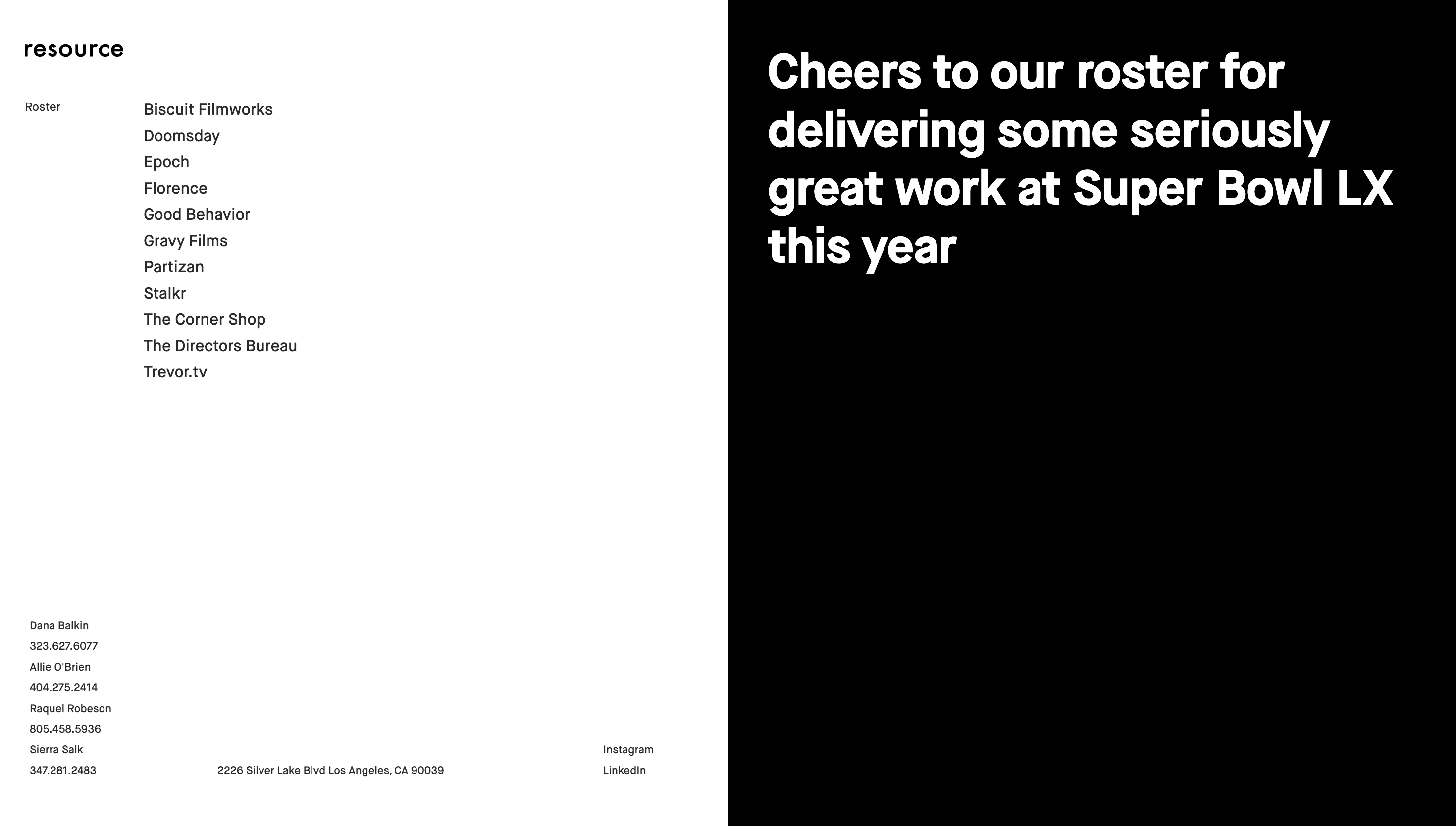 Resource LA — Agency, Animation website design