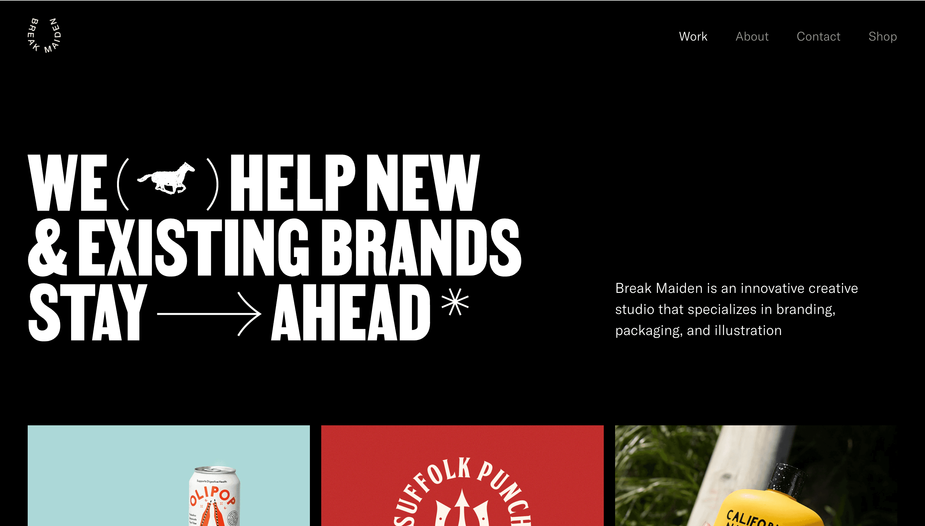 Break Maiden — Animation, Motion website design