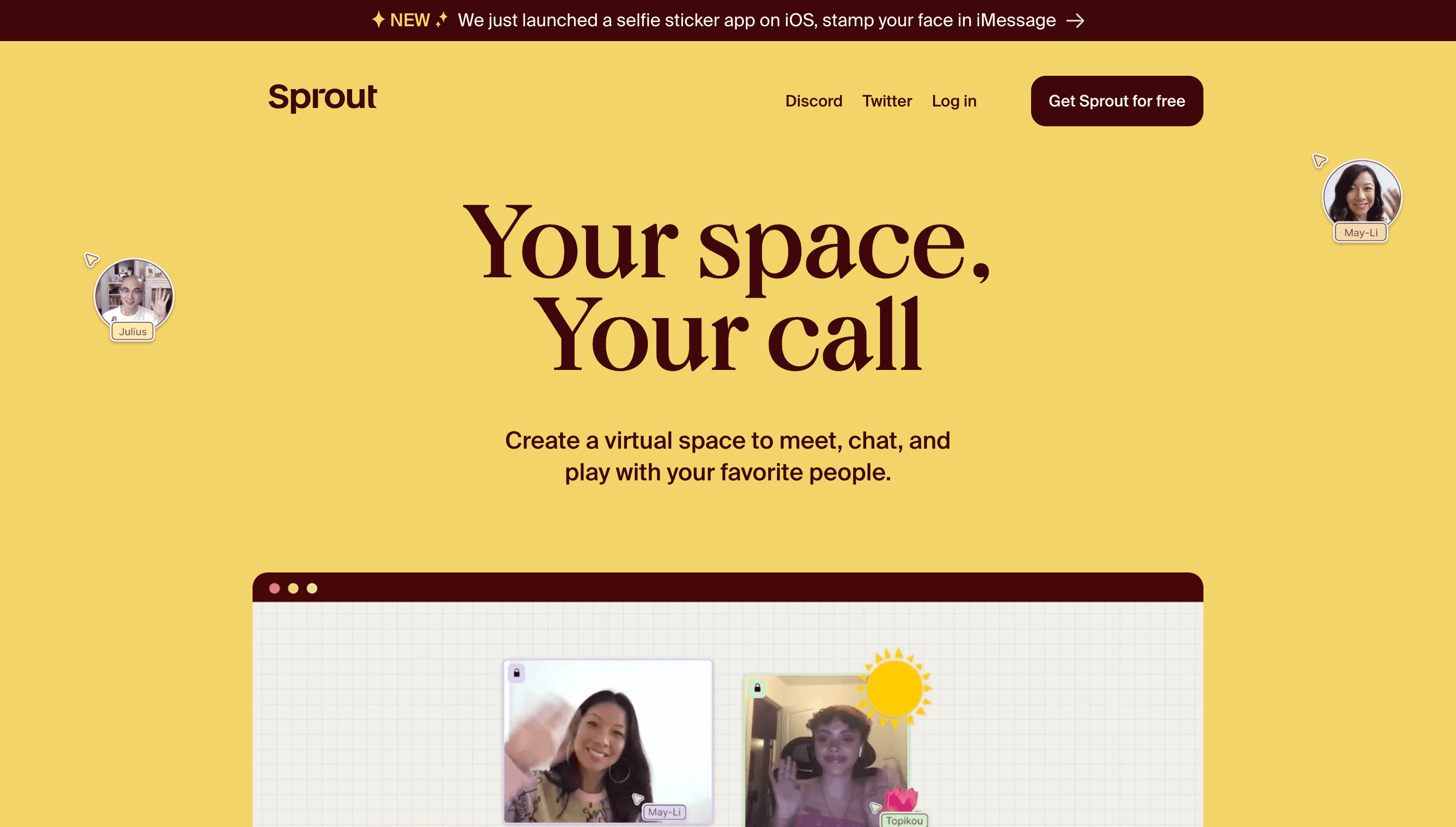 Sprout — Productivity, Community website design
