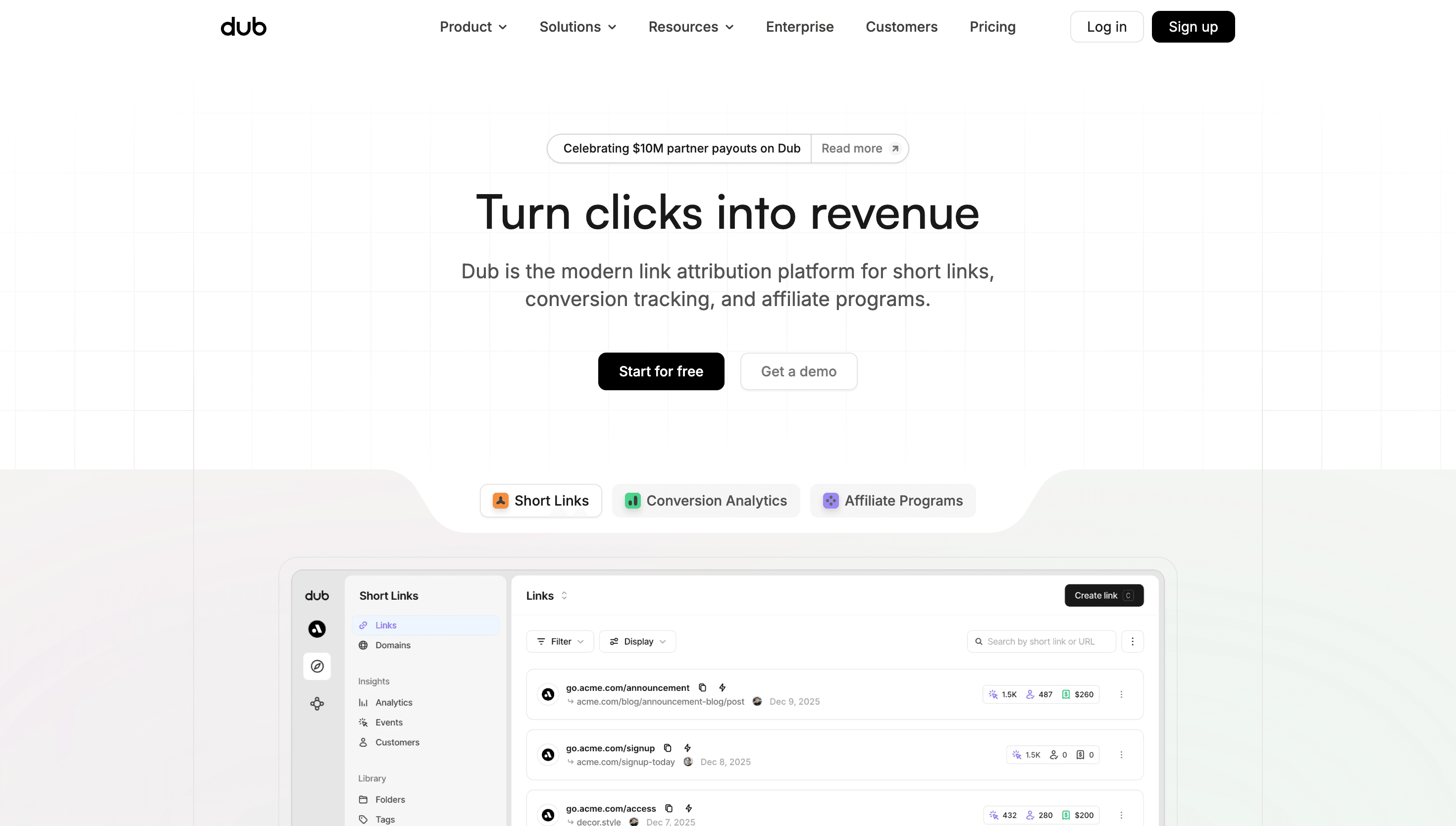 Dub — SaaS, Product website design