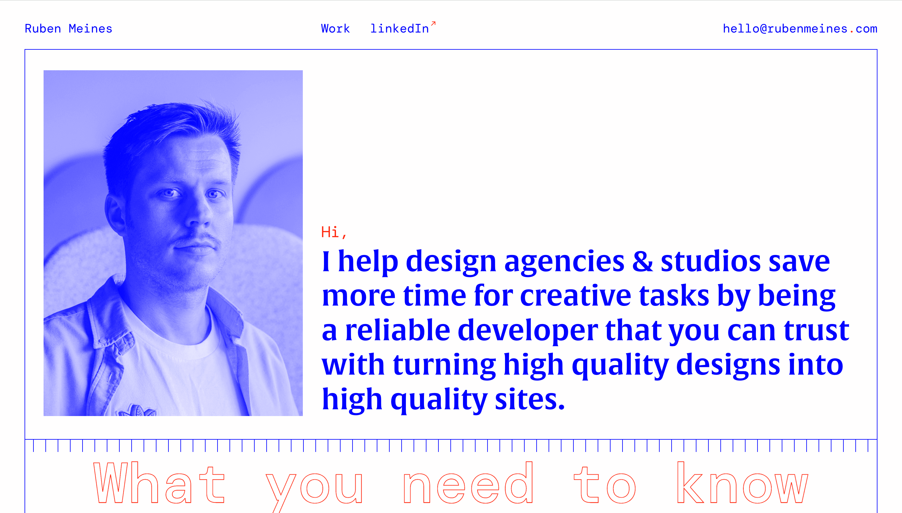 Ruben Meines — Developer, Agency website design
