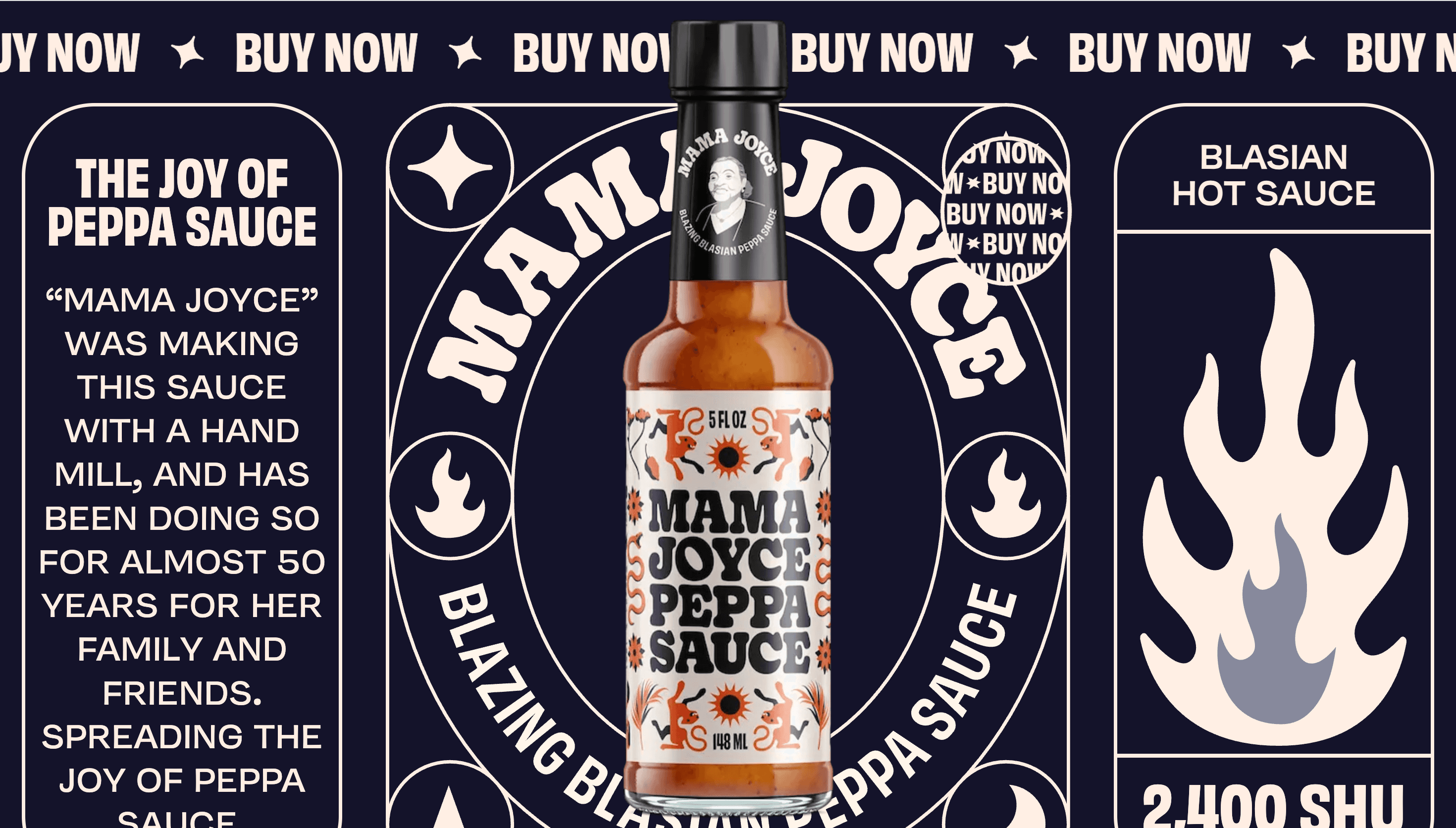 Mama Joyce Peppa Sauce — Food, Branding website design