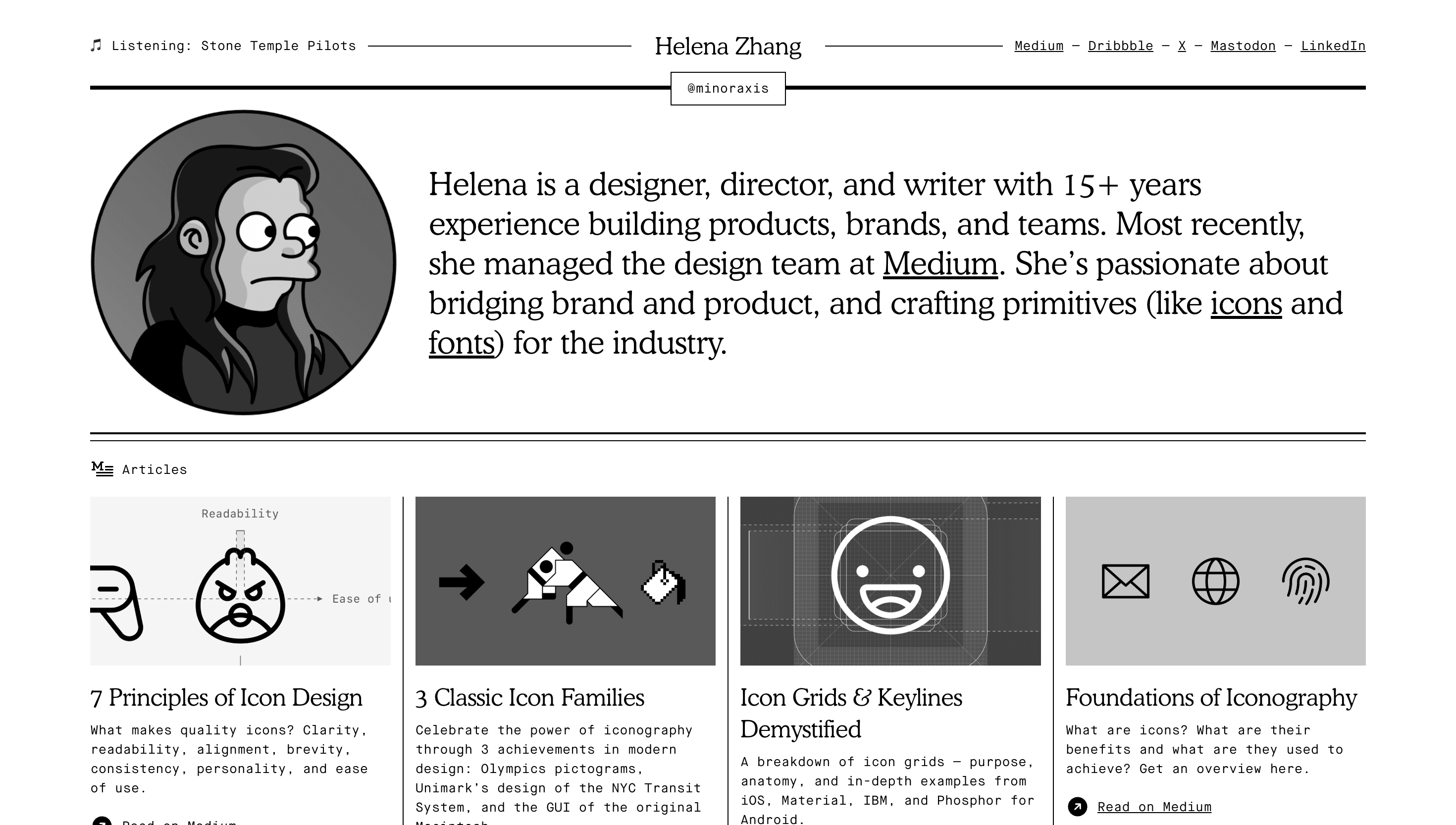 Helena Zhang — Personal, Portfolio website design