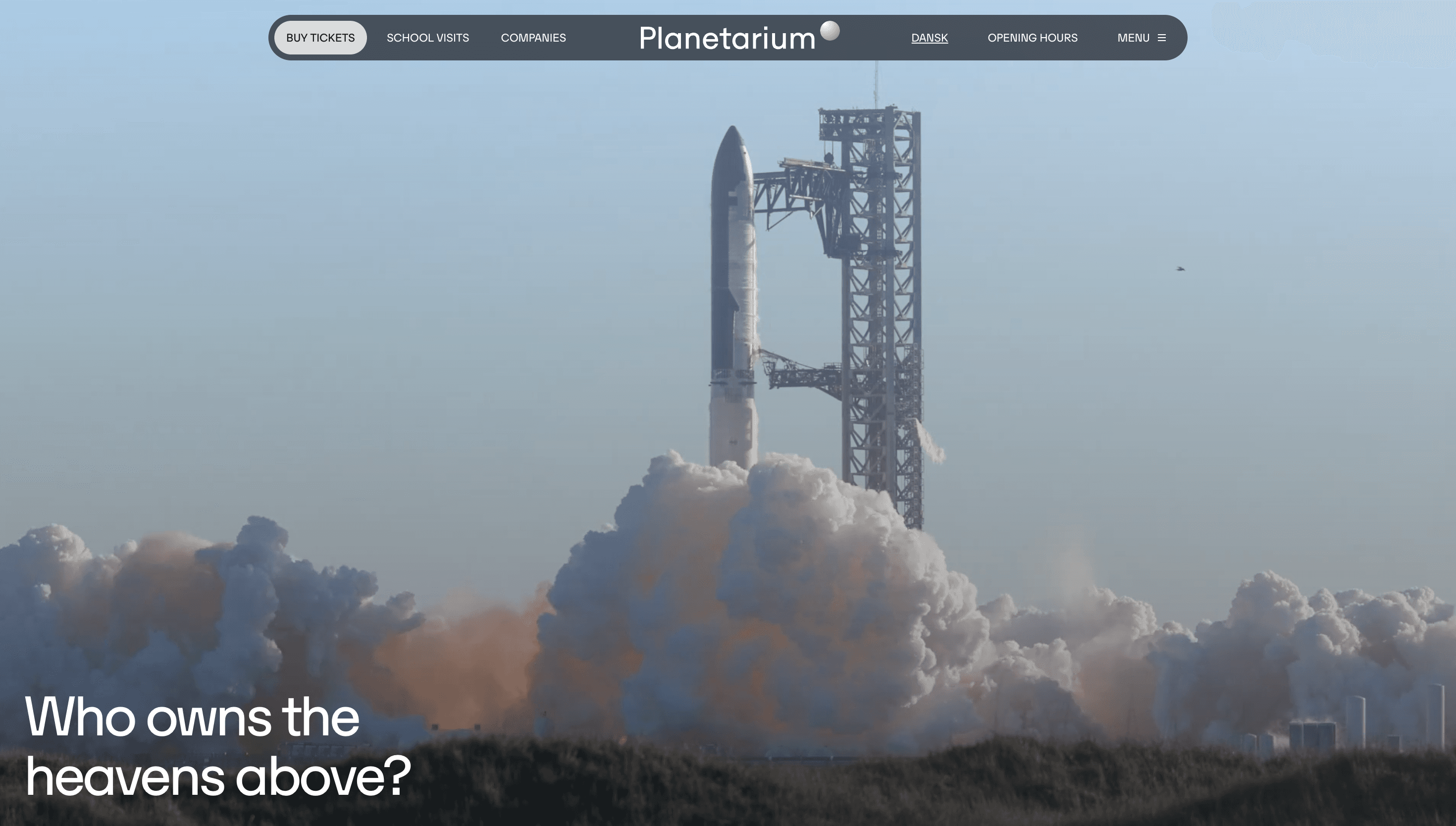 Planetarium — Entertainment, Education website design