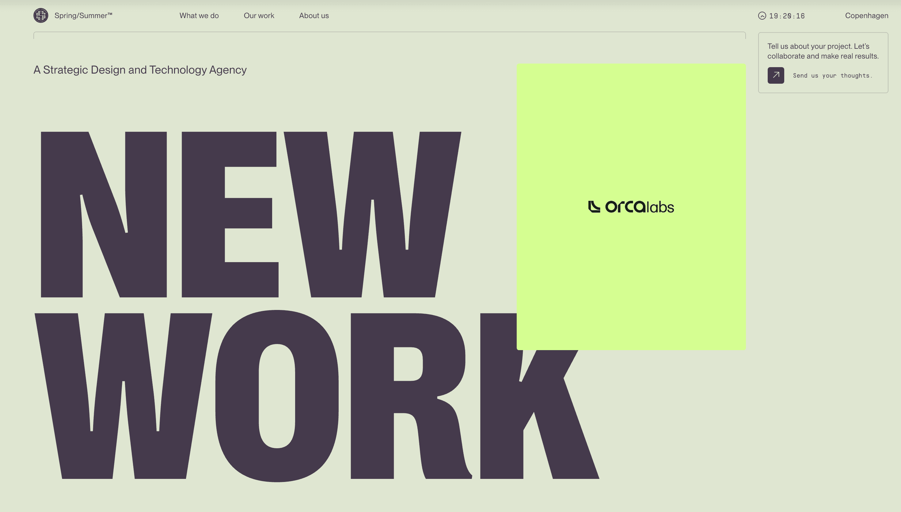Spring/Summer — Agency, Branding website design