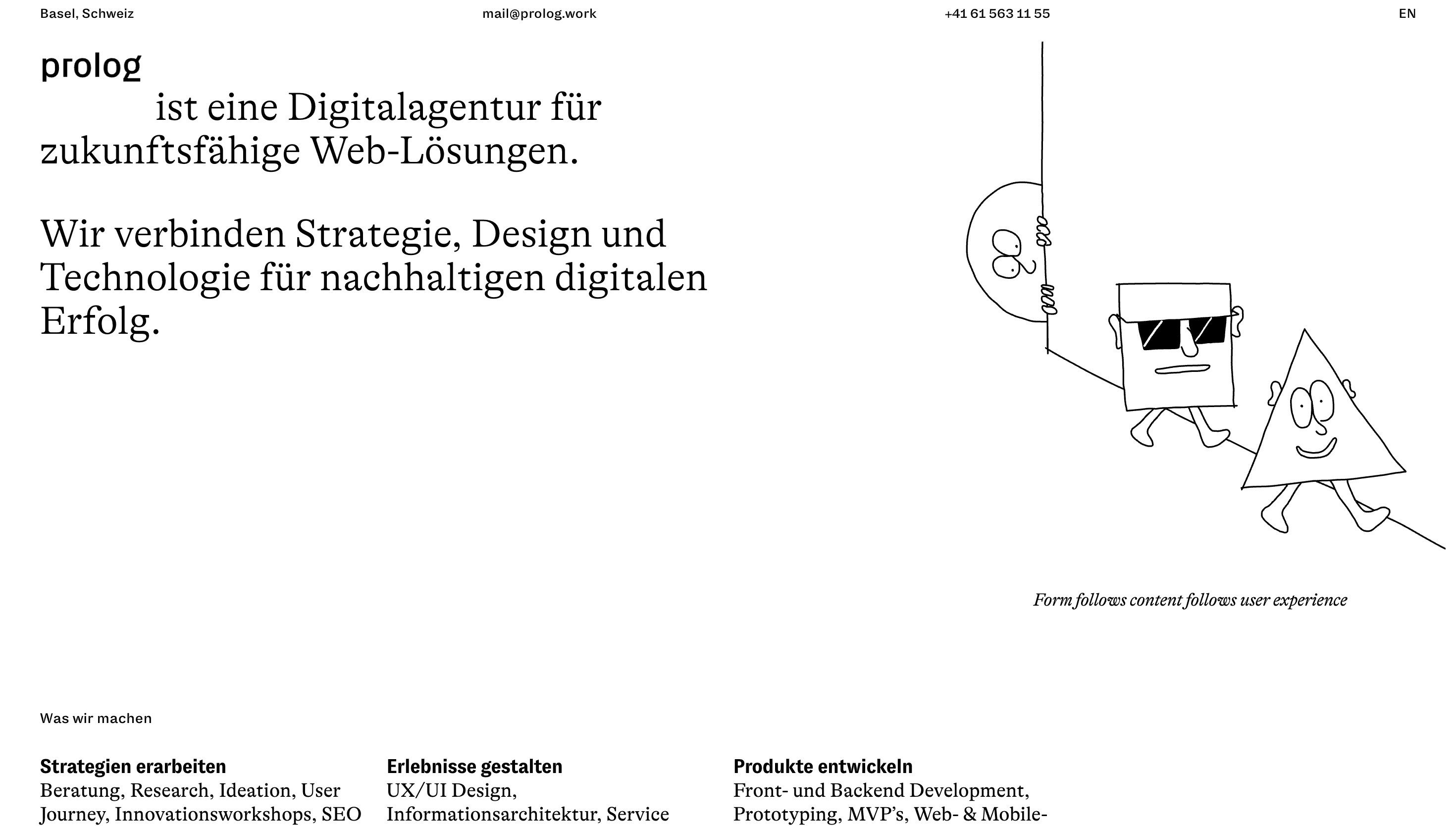 Prolog — Agency, Tech website design