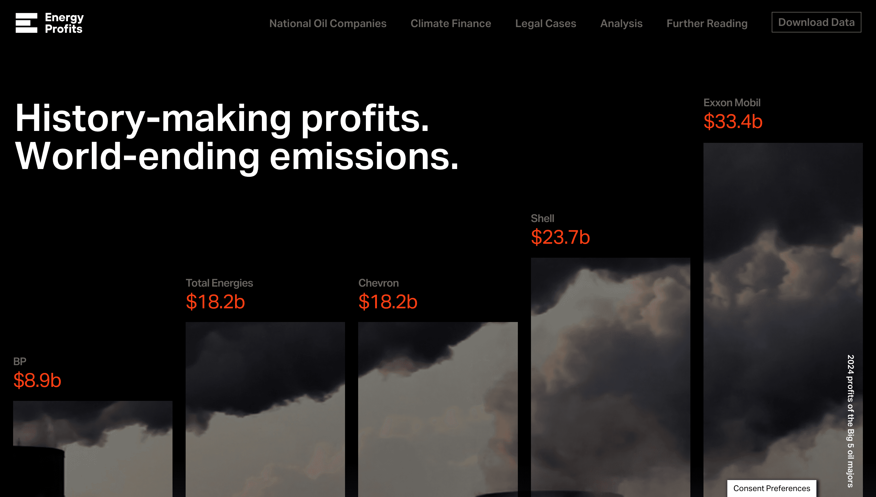 Energy Profits — Climate, Sustainability website design