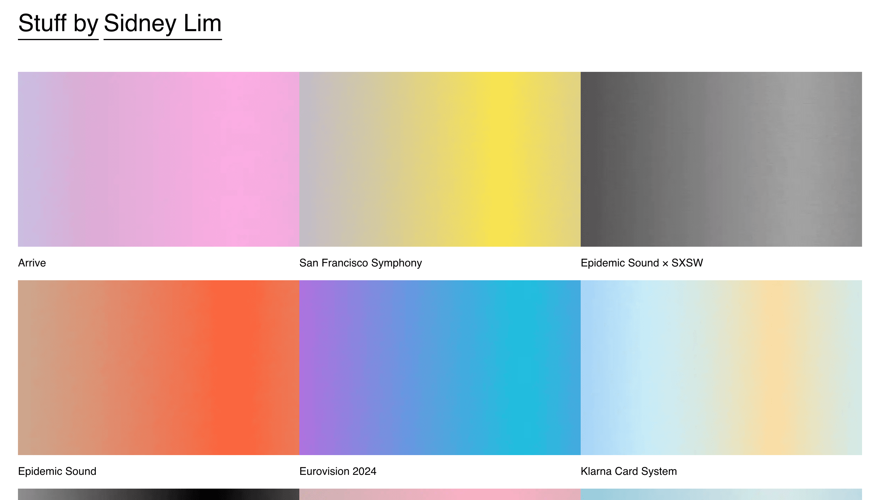 Sidney Lim — Portfolio, Animation website design