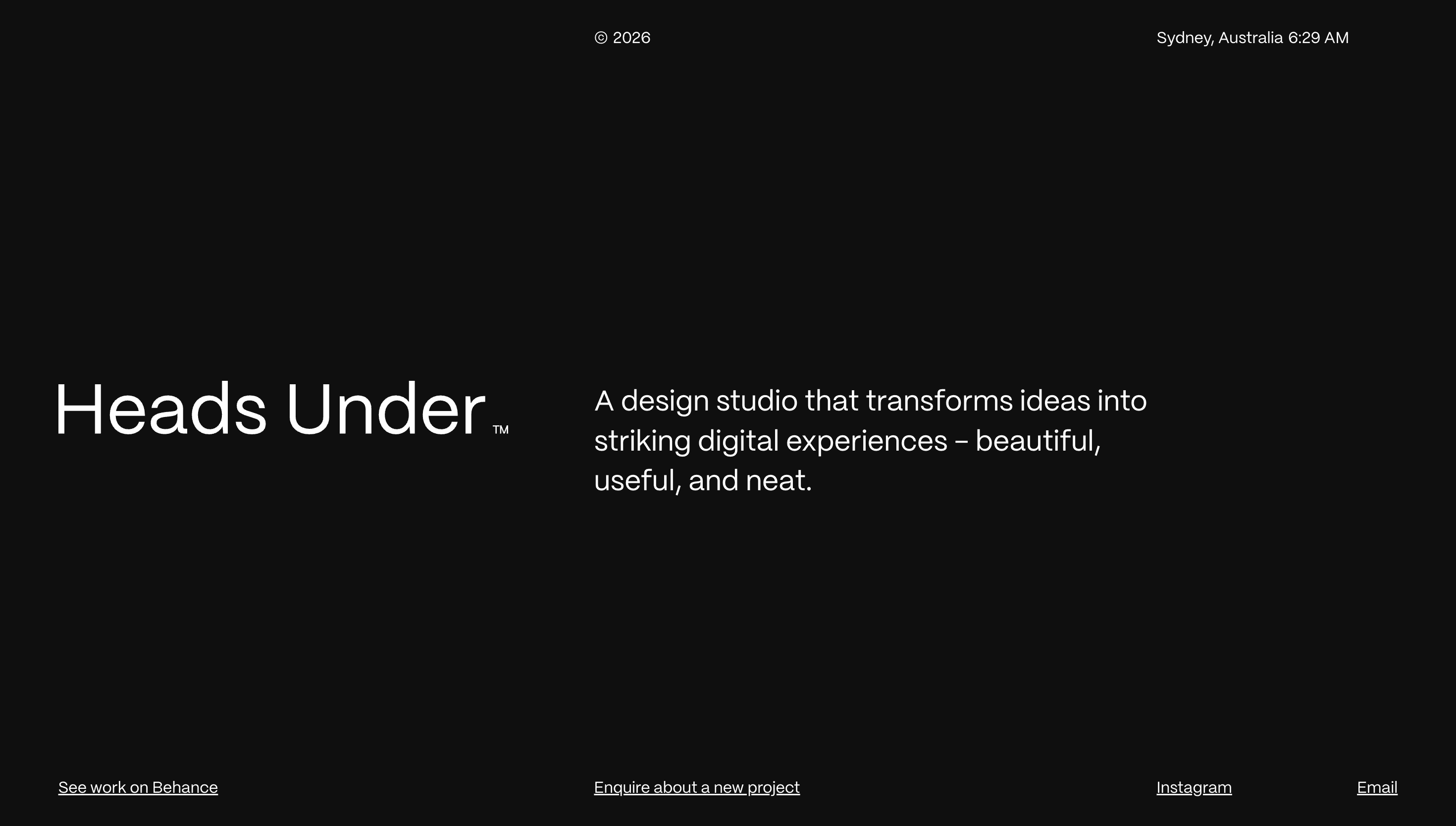 Heads Under — Animation, Motion website design