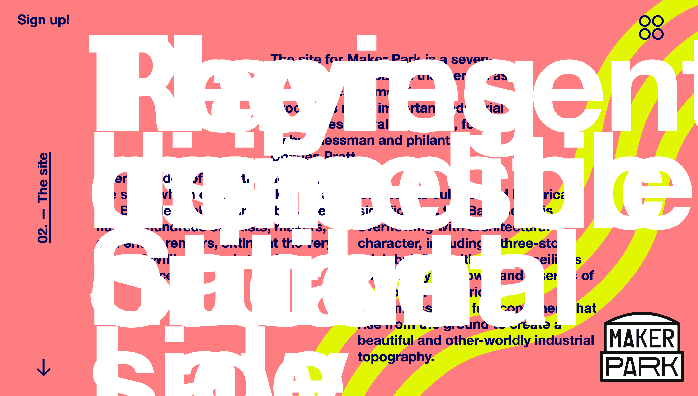 Maker Park — Community, Culture website design