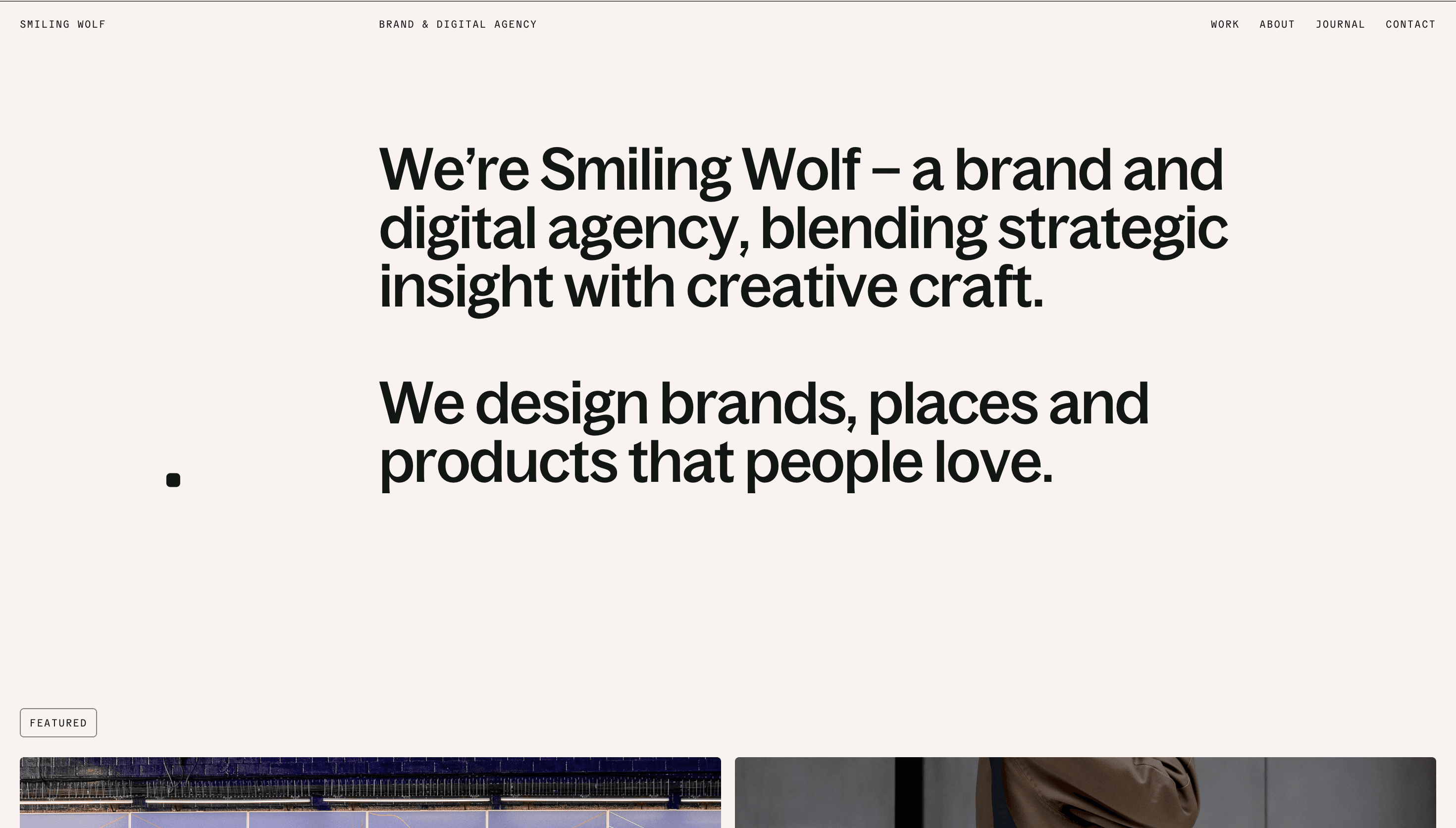 Smiling Wolf — Agency, Branding website design
