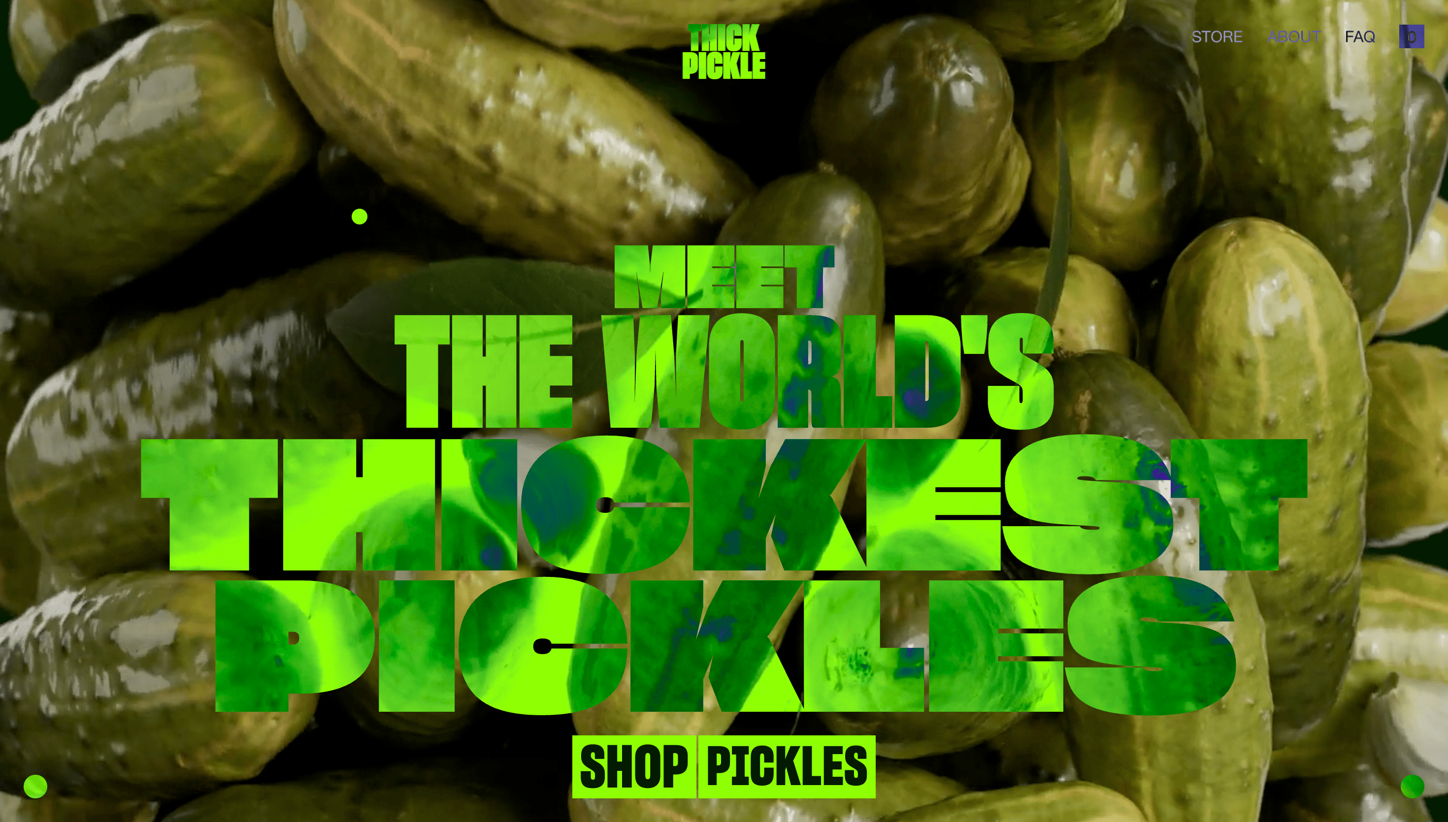 Thick Pickle — Food, Bold website design