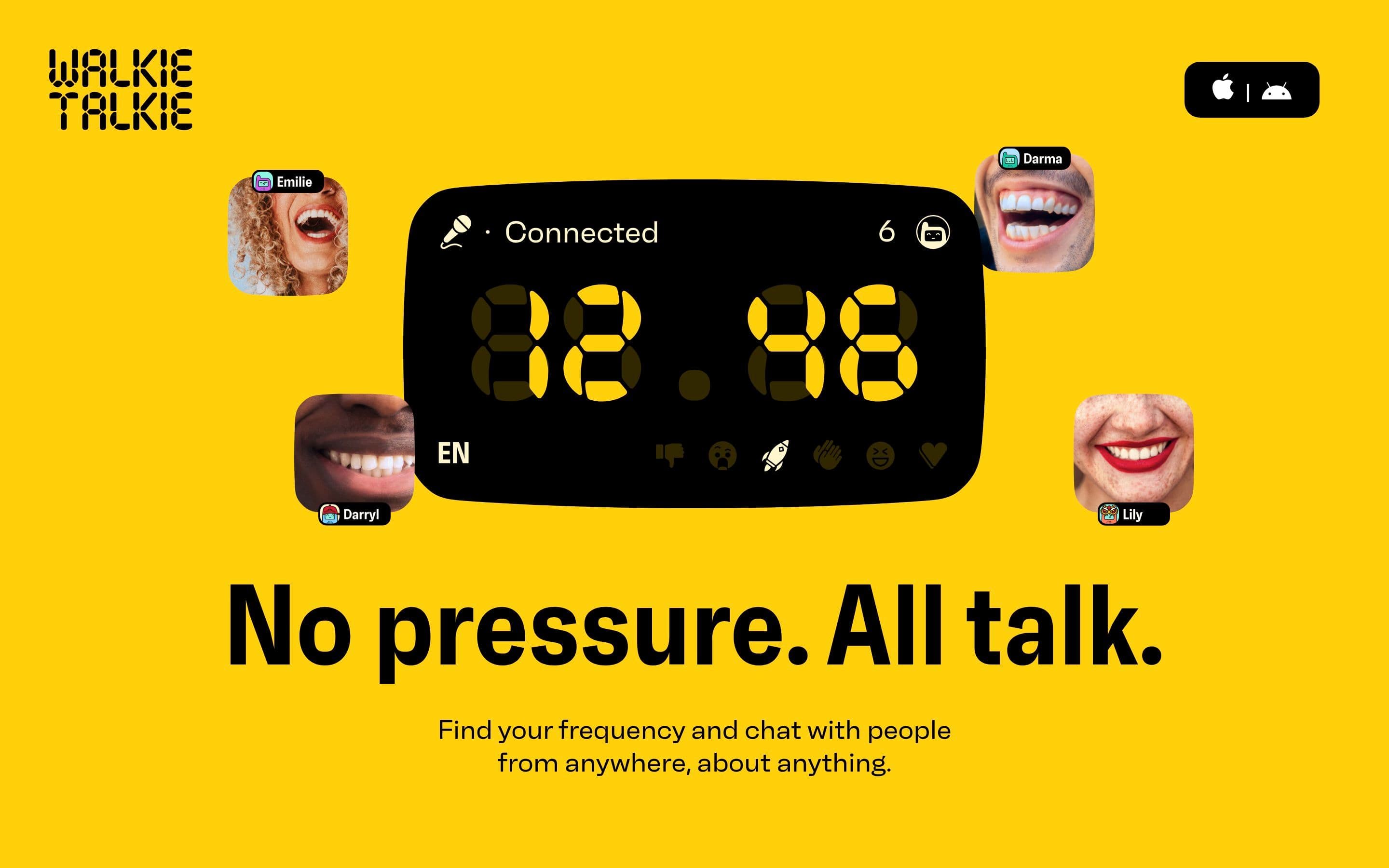 Walkie Talkie — Community, Networking website design