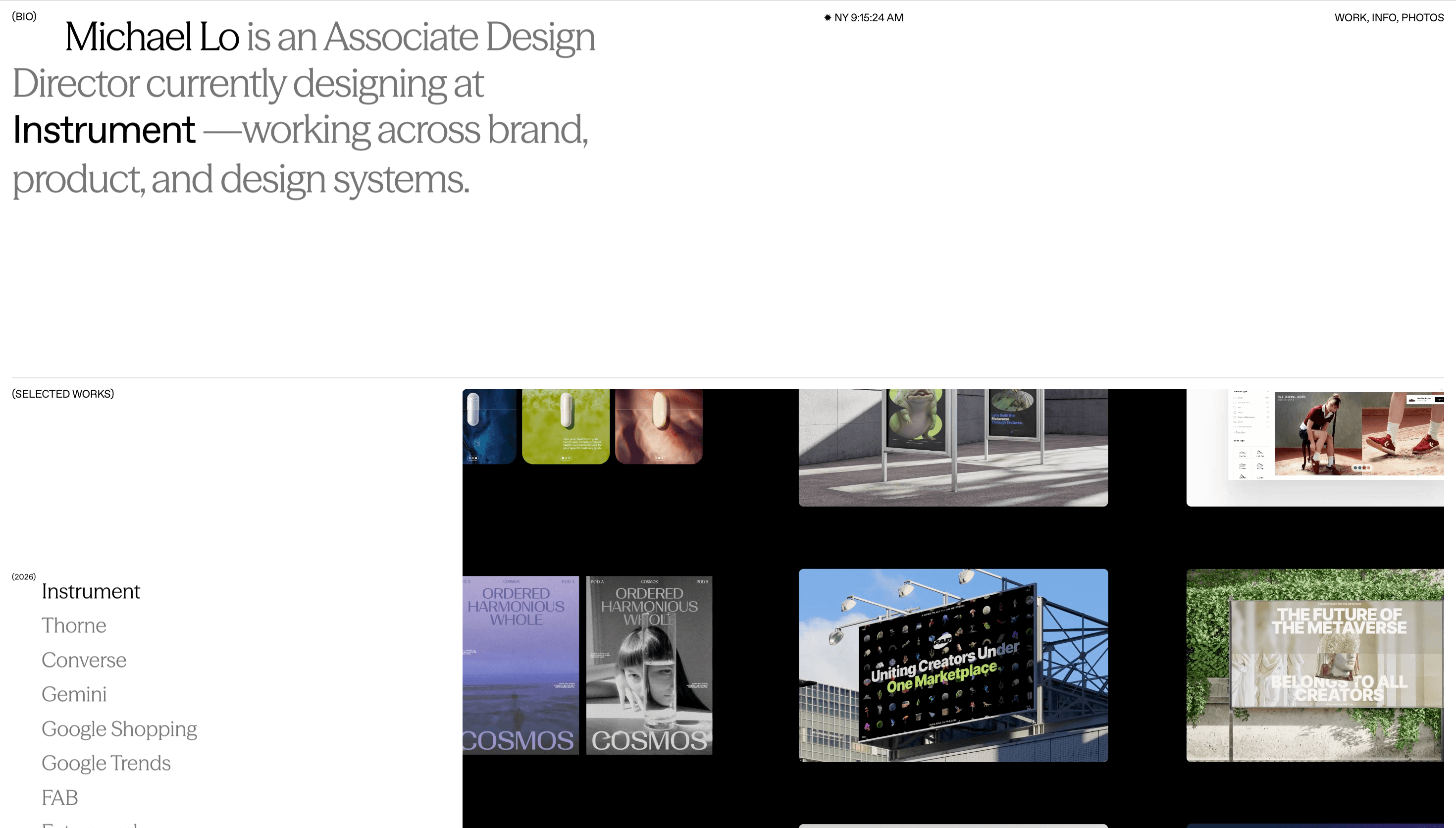 Michael Lo—Designer — Designer, Portfolio website design