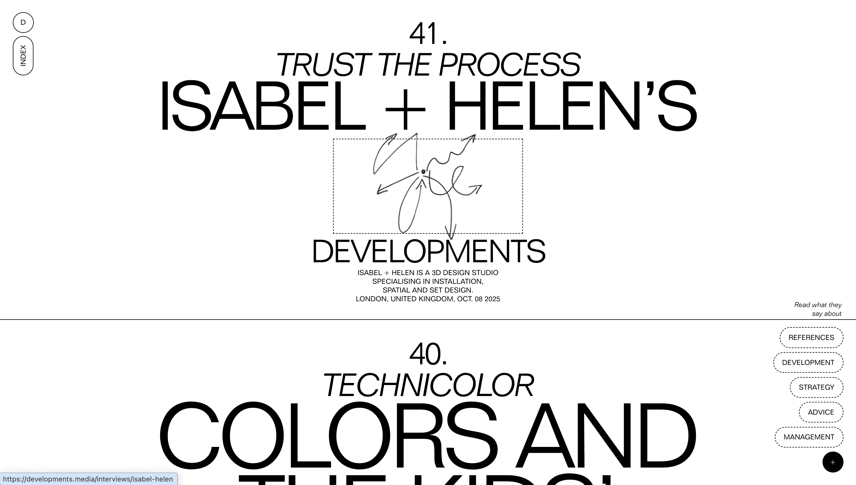 Developments — Culture, Designer website design