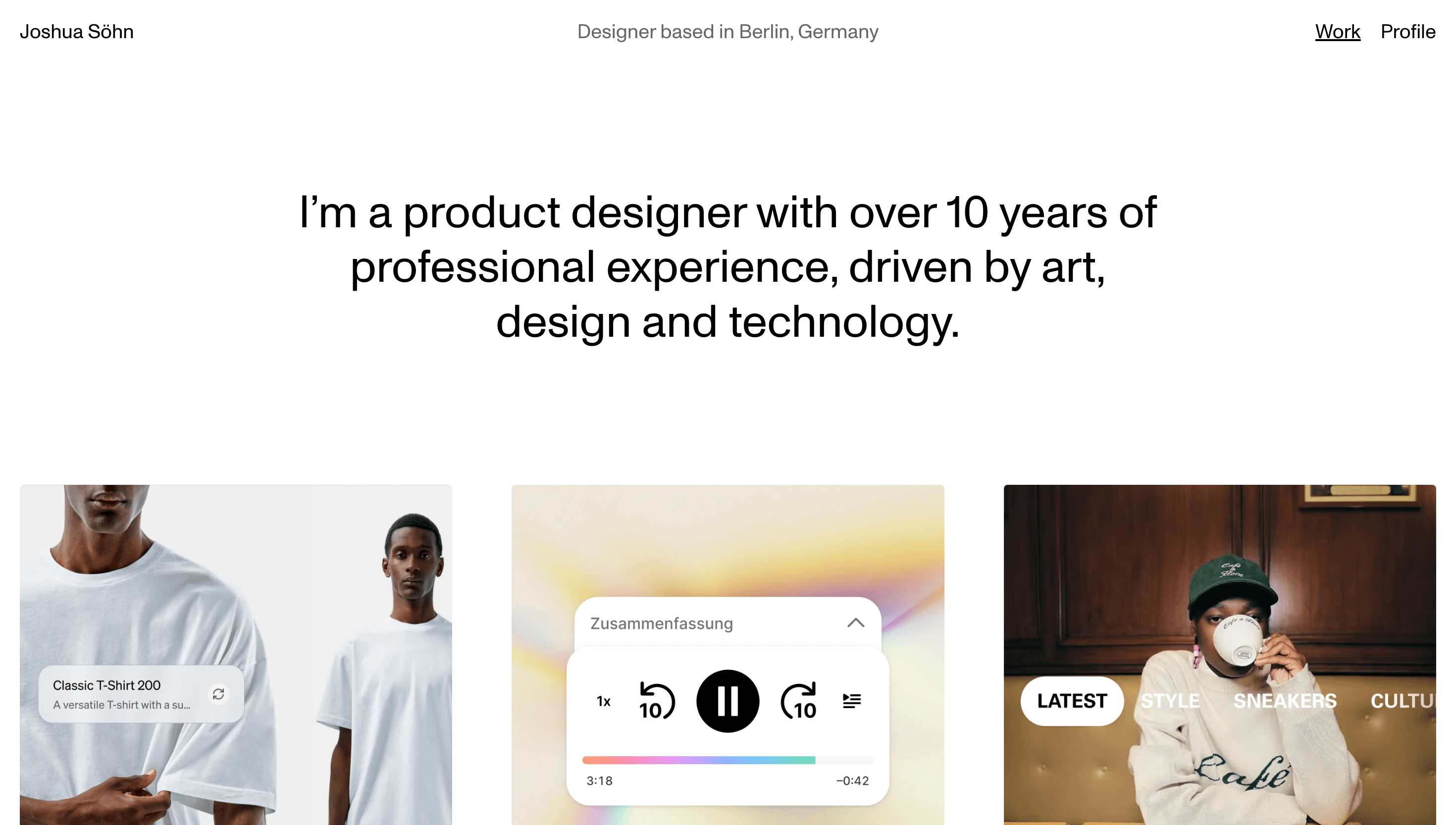 Joshua Söhn — Designer, Branding website design