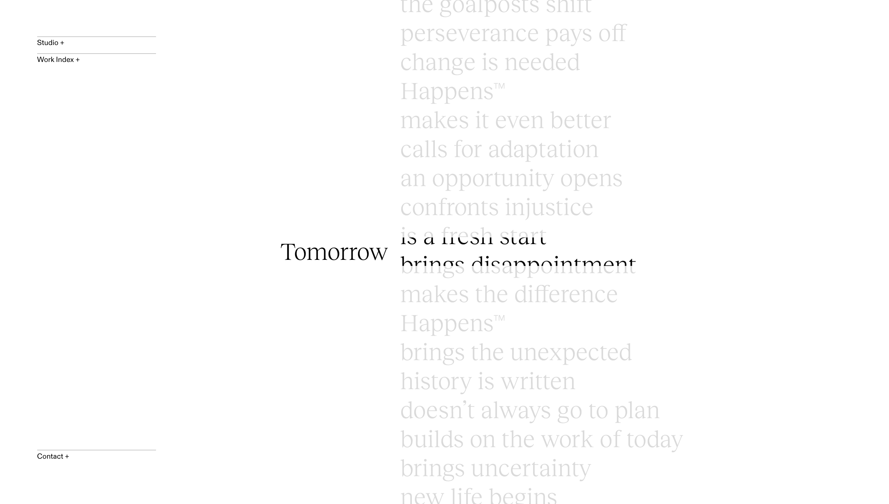 Tomorrow Happens — Studio, Web website design