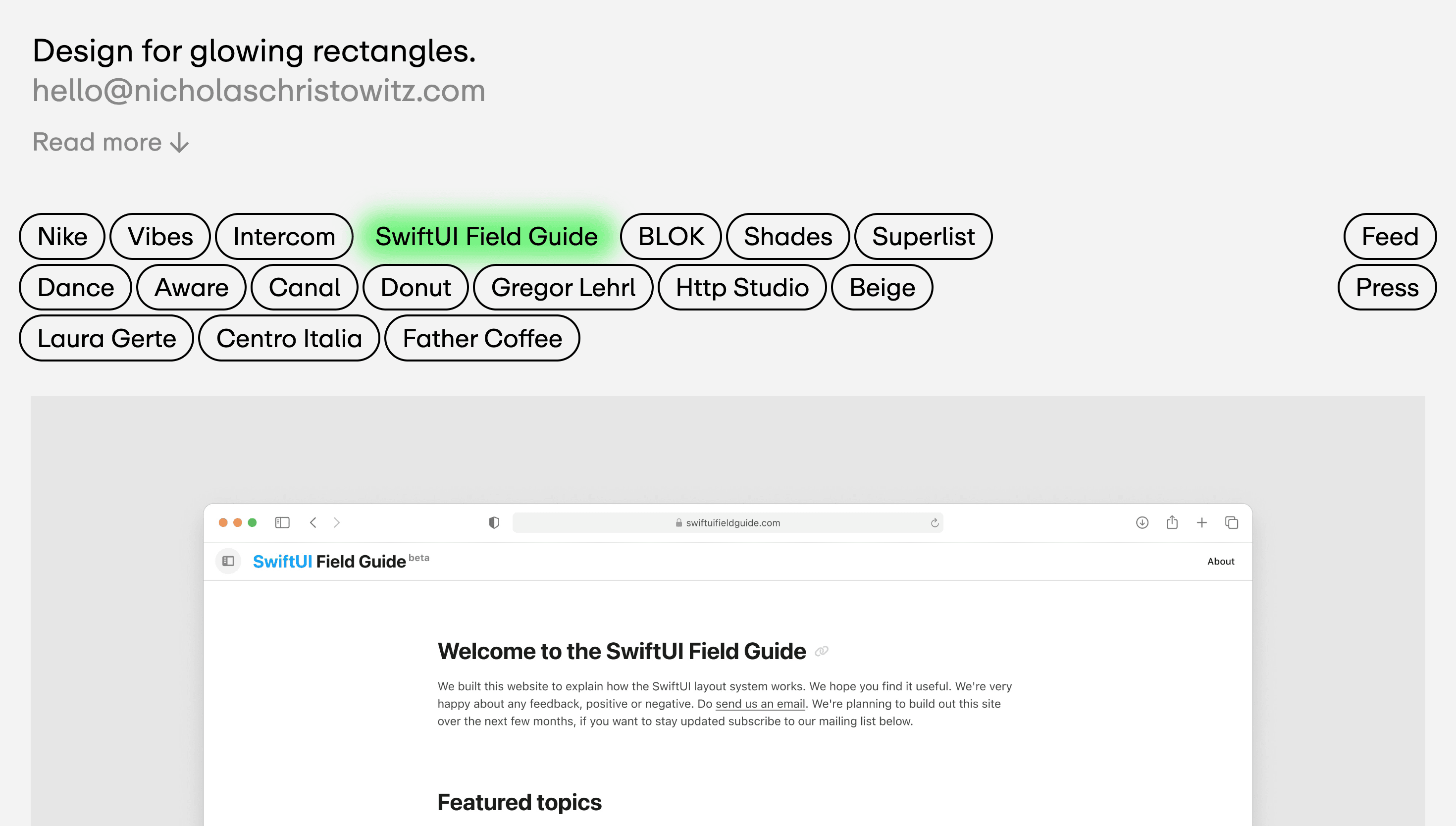 Nicholas Christowitz — Developer, Designer website design