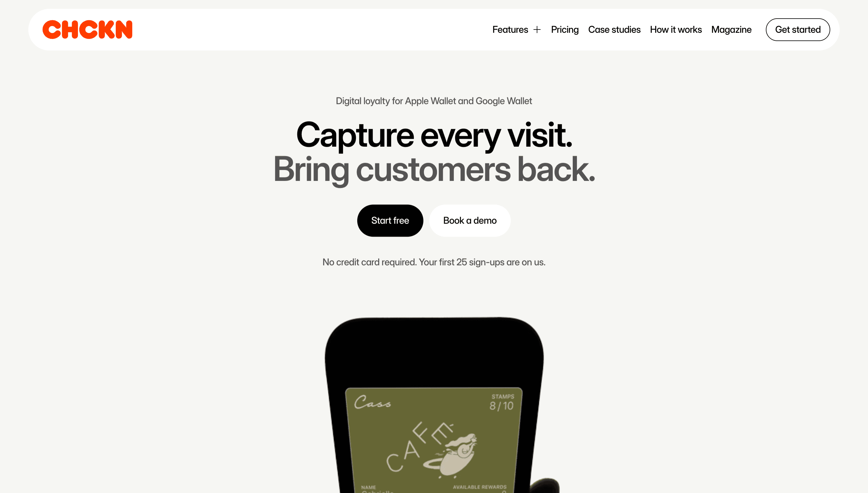 CHCKN — Modern, Clean website design