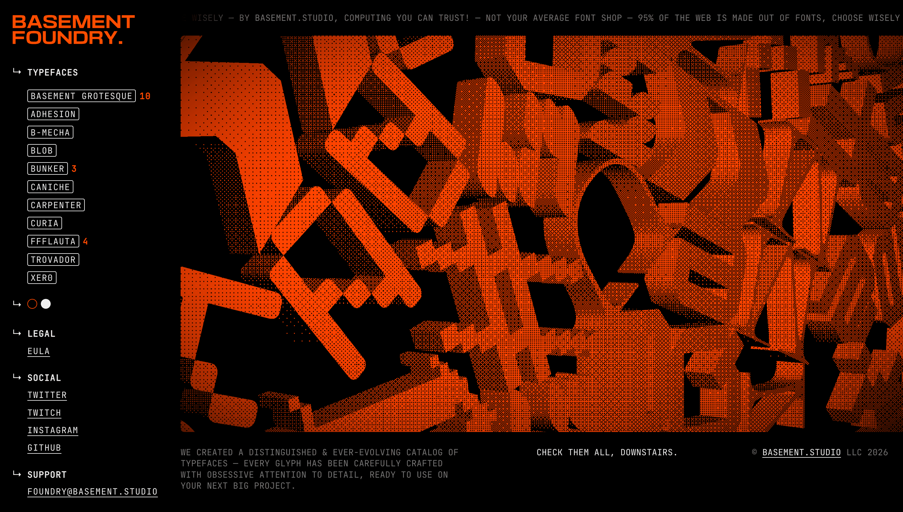 BASEMENT FOUNDRY — Fonts, Typography website design