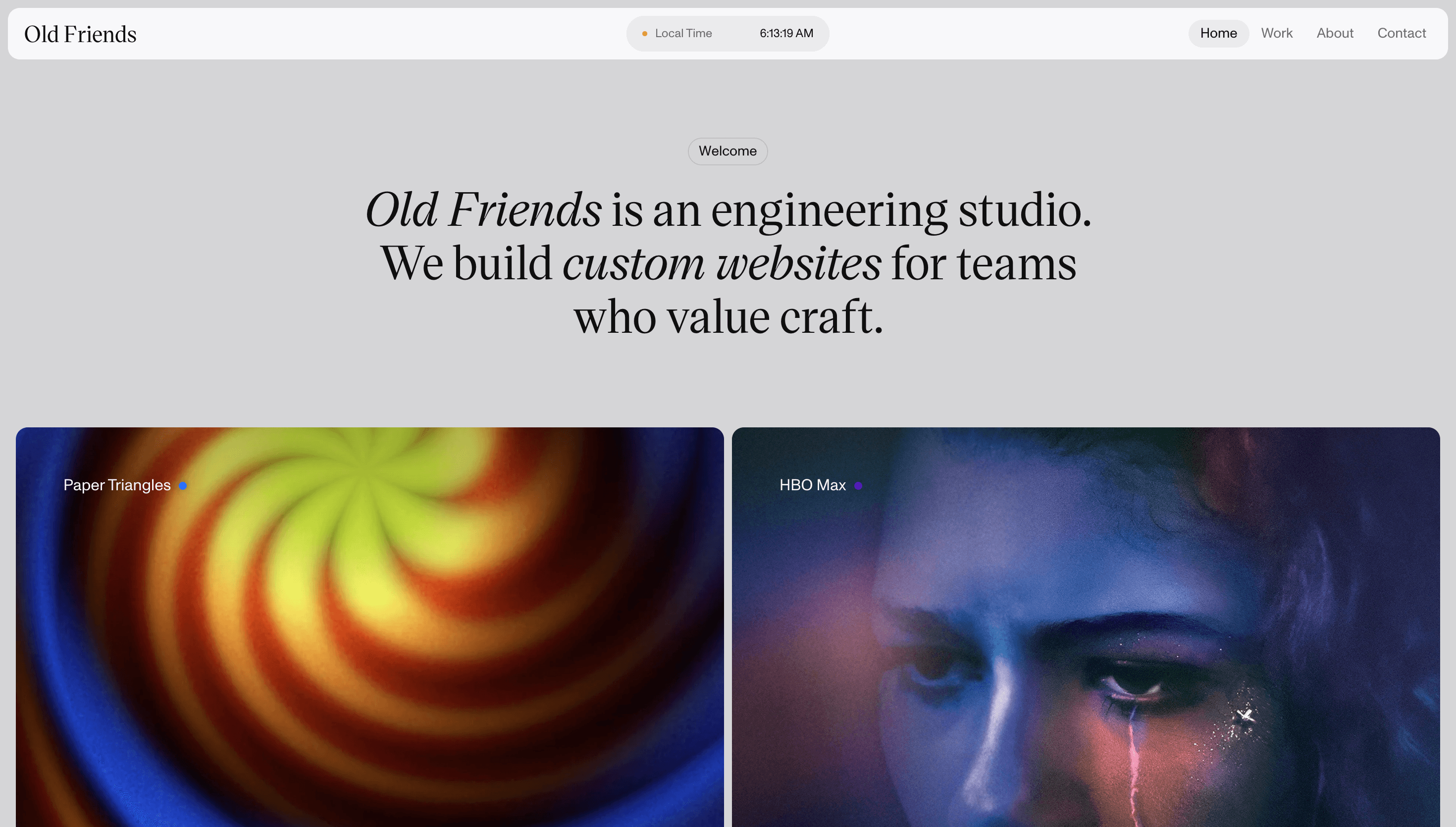 Old Friends — Agency, Studio website design