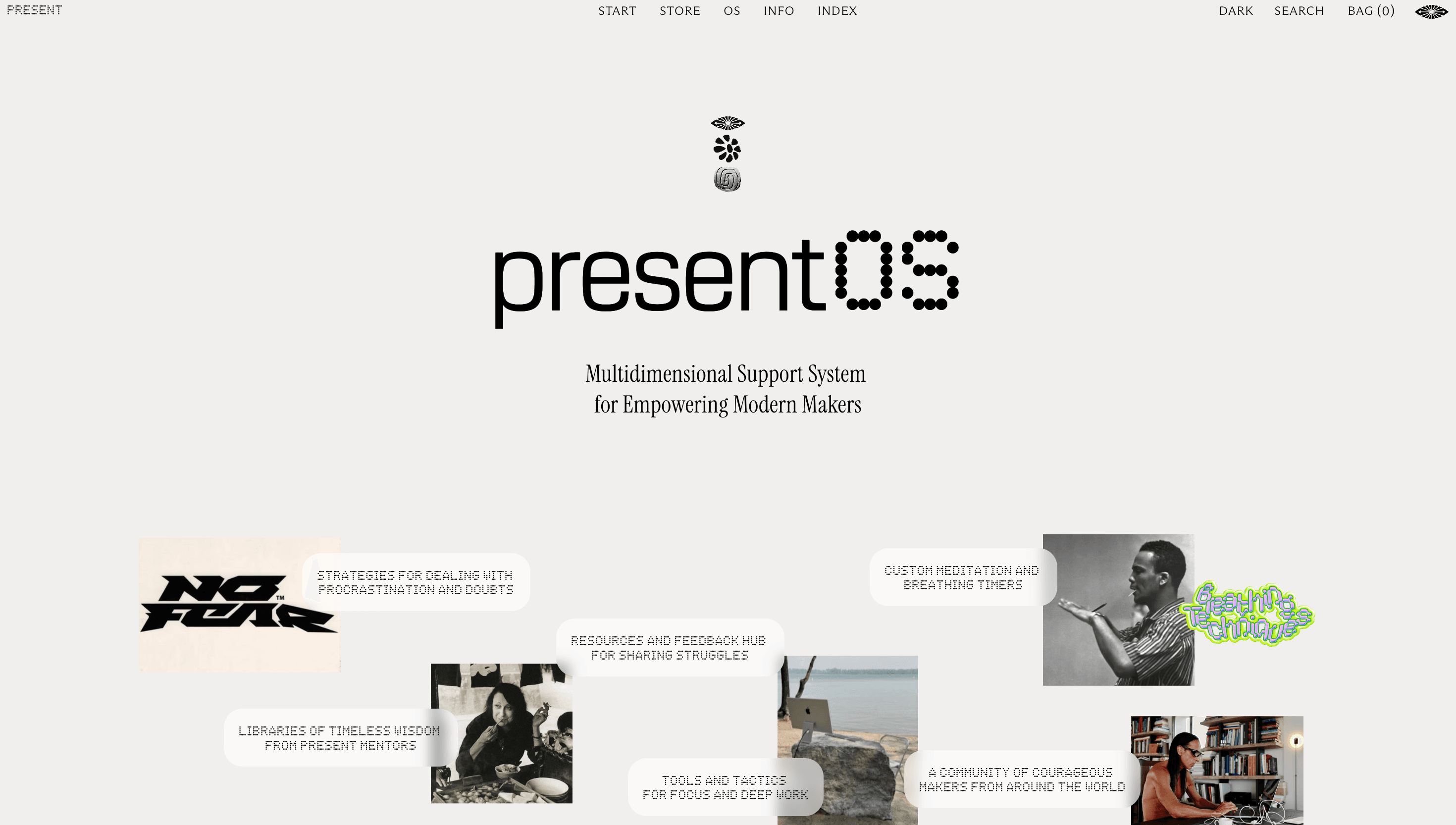 presentOS — Productivity, Workflow website design