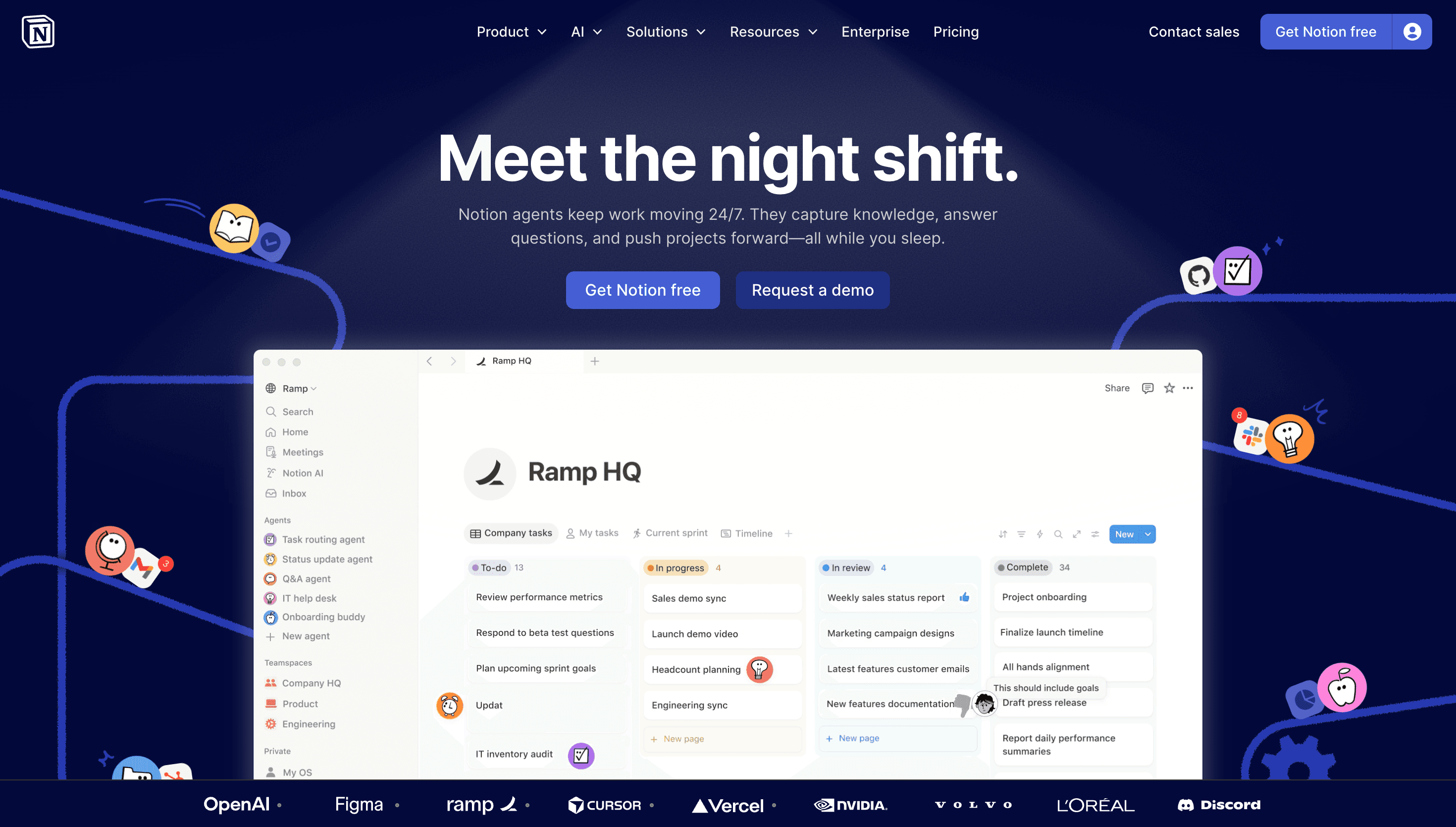 Notion — Productivity, Workflow website design