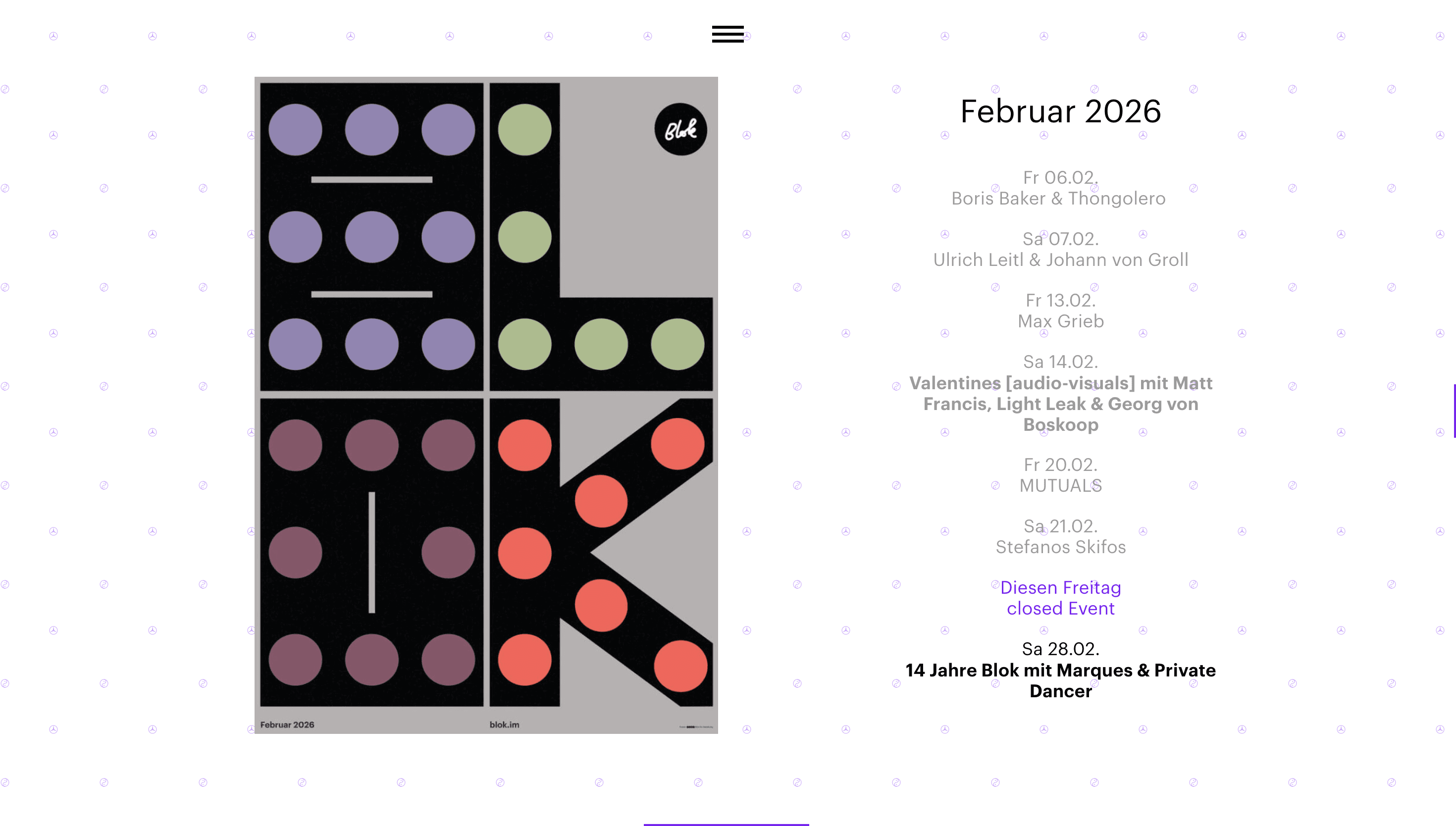 Blok — Music, Entertainment website design