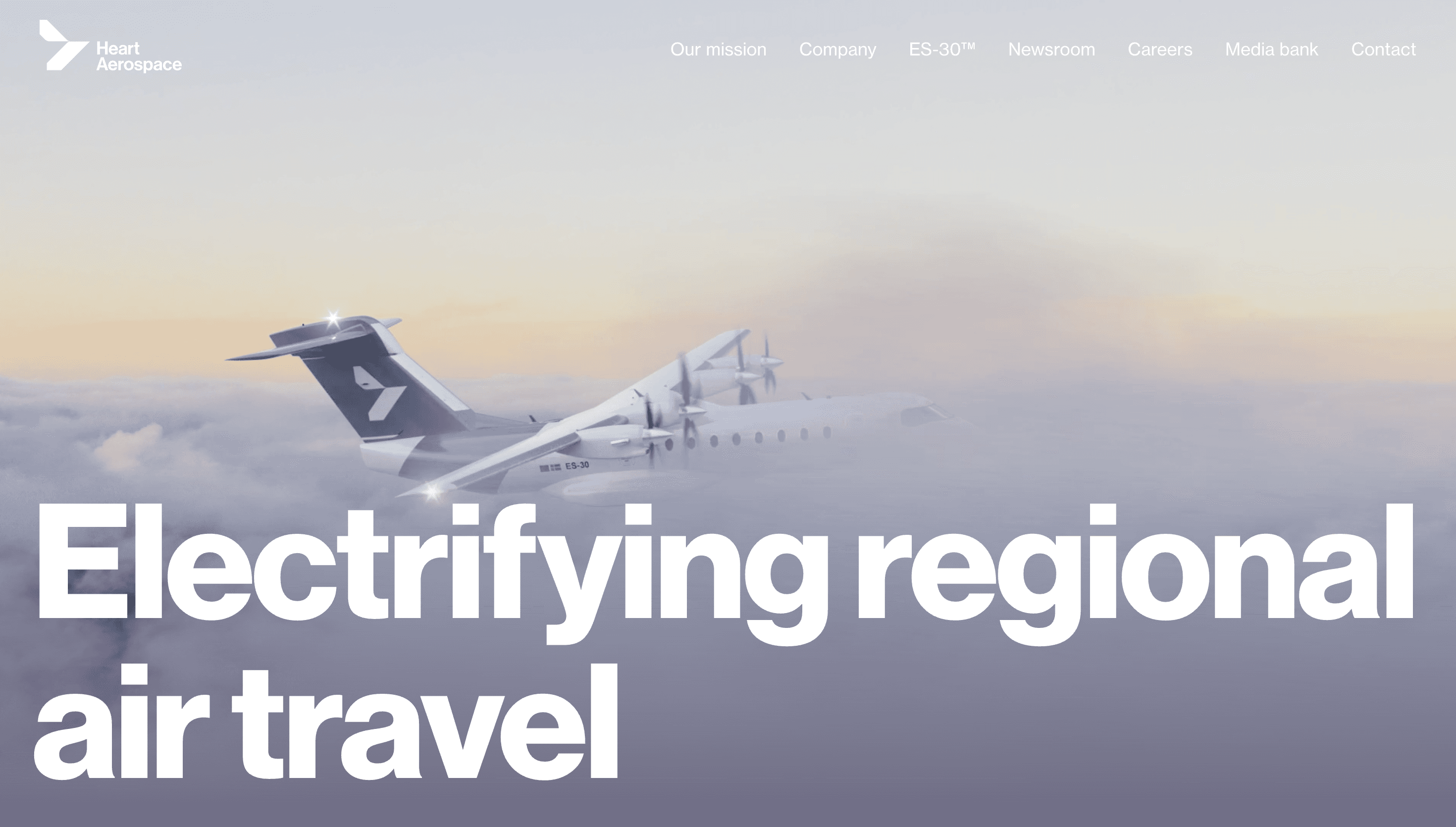 Heart Aerospace — Tech, Startup website design