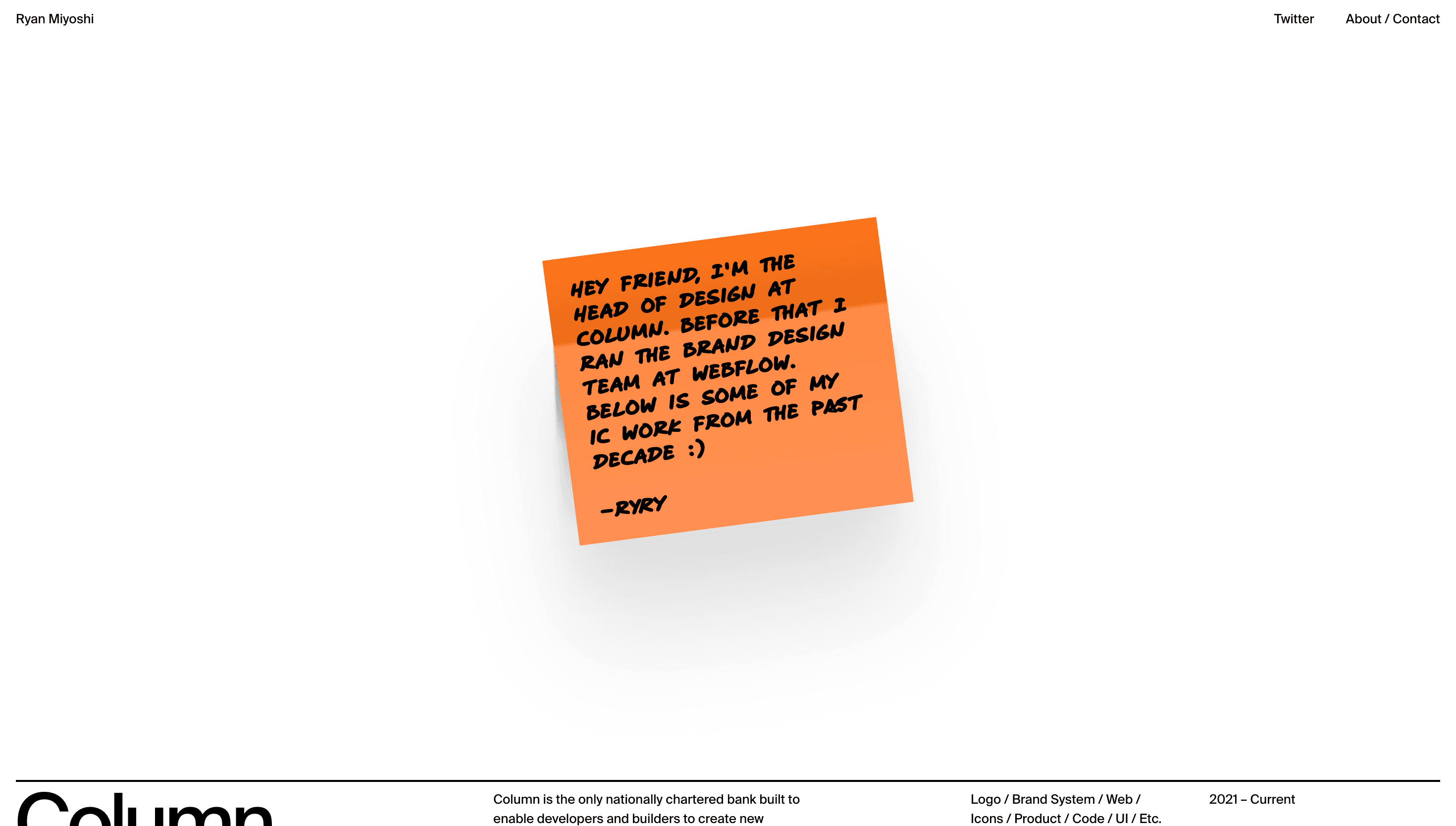 Ryan Miyoshi — Designer, Portfolio website design